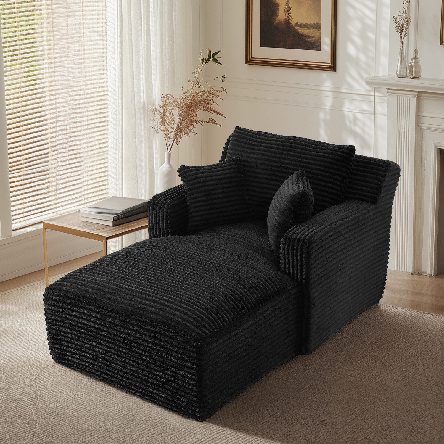 Fanttik Sofa Cord-Schlafsofa mit 2 Kissen,Bequemes Einzelsitz-Bodensofa,Lou günstig online kaufen