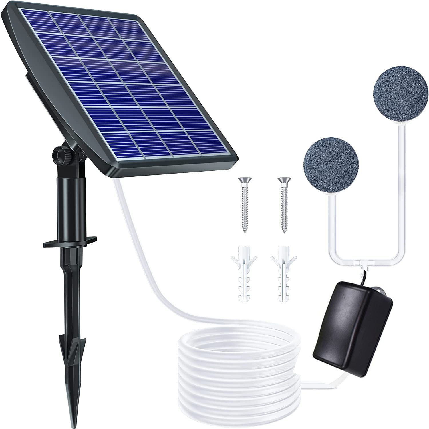 AKKEE Teichbelüfter SOLAR TEICHBELÜFTER LUFTPUMPE TEICHPUMPE GARTEN, (1-St), Solar Pumpe Aquarium Sauerstoffpumpe Garten Oxygenator