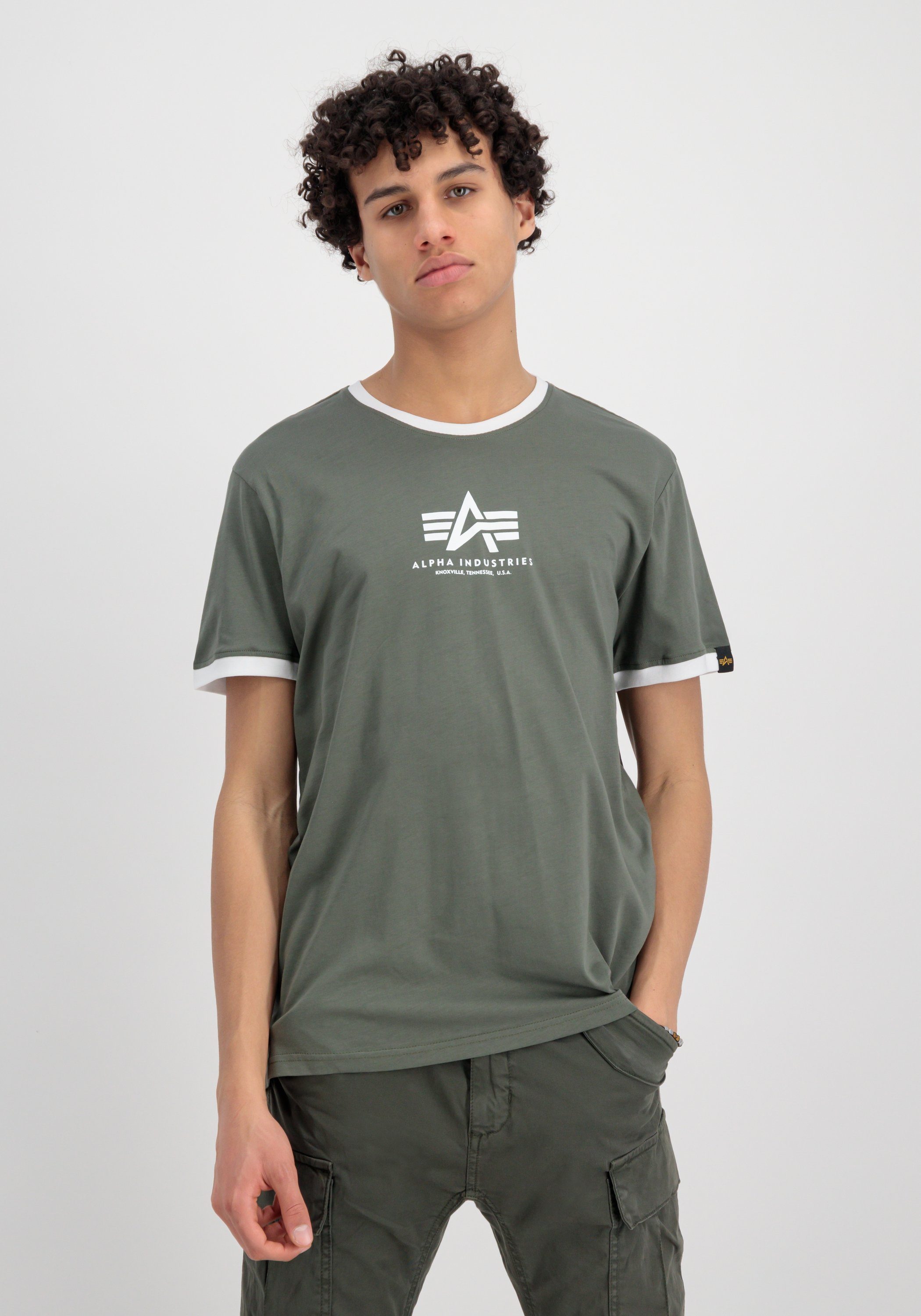 Alpha T-Shirts Alpha T olive Basic T-Shirt Industries ML Industries - dark Men Contrast