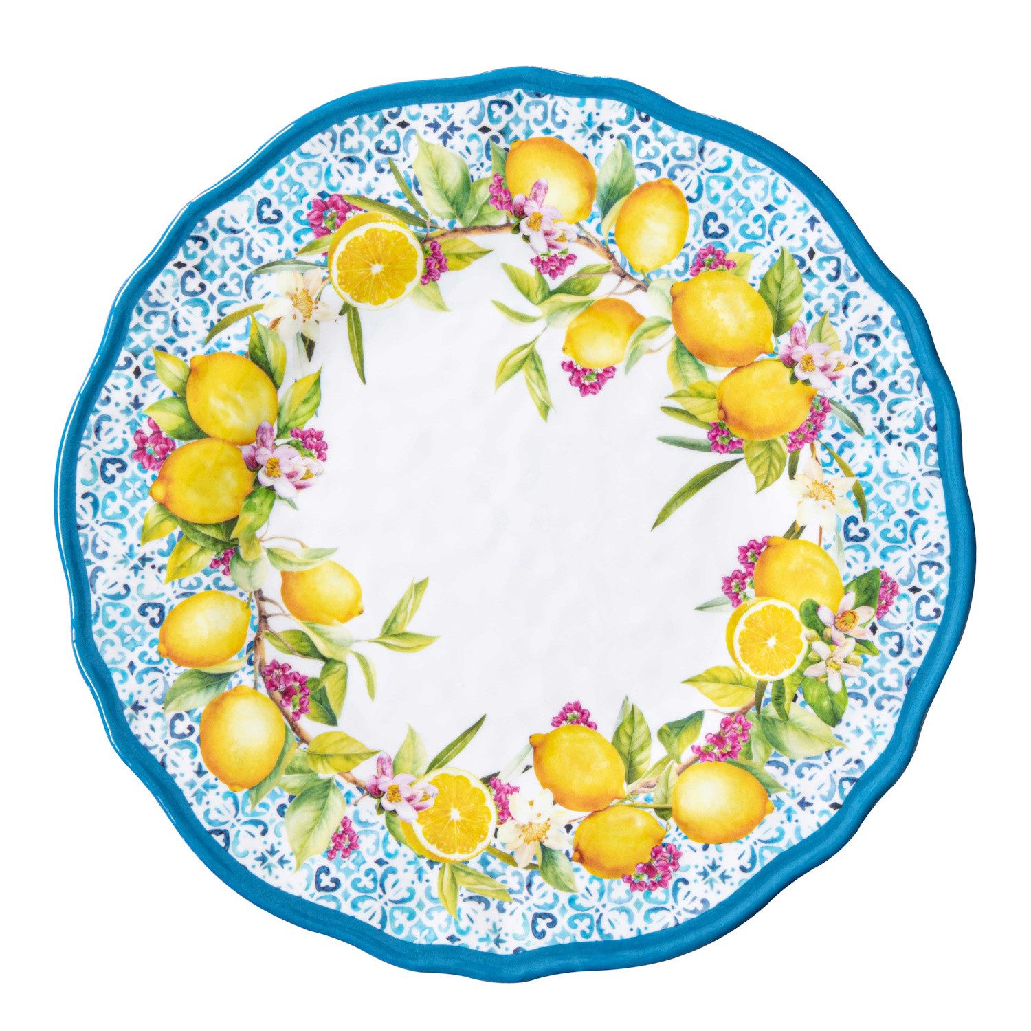 EasyLife Speiseteller Ischia, Spülmaschinengeeignet, Mehrfarbig, Zitronen, H: 1.5cm