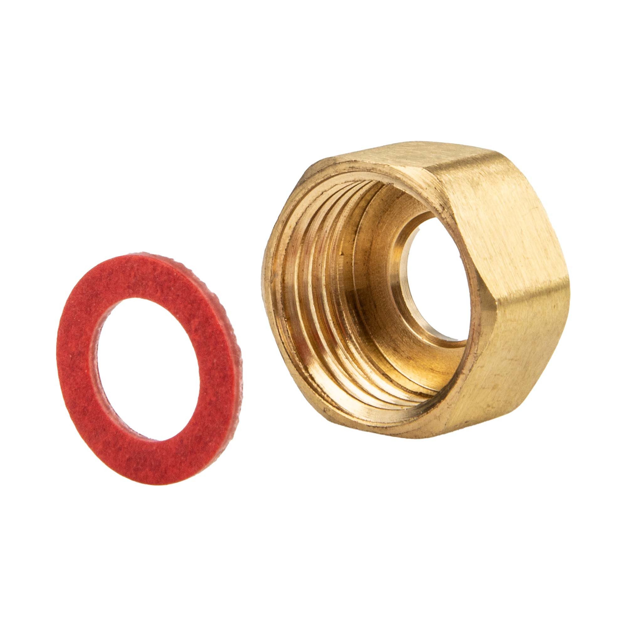 Gewindefitting Überwurfmutter für Standventil - Rp 1/2 Zoll x Ø 10 mm Rohr blank