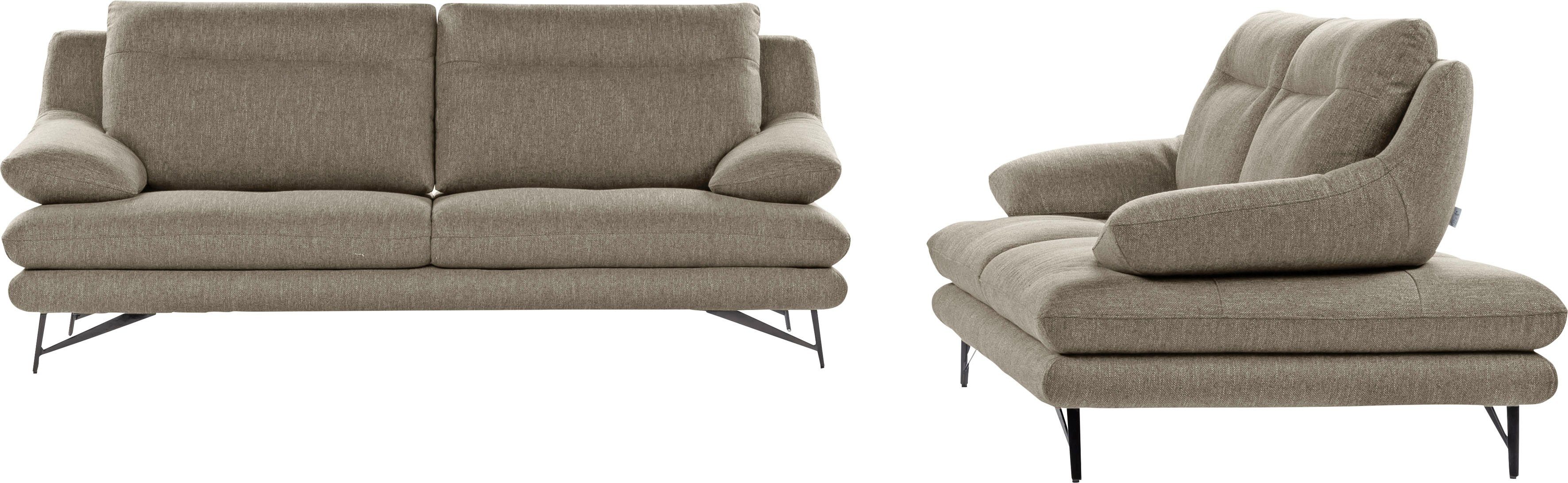 CALIA ITALIA 3-Sitzer Cezanne modern, elegant und bequem, aufwendige Detailverarbeitung, wahlweise mit Sitztiefenverstellung