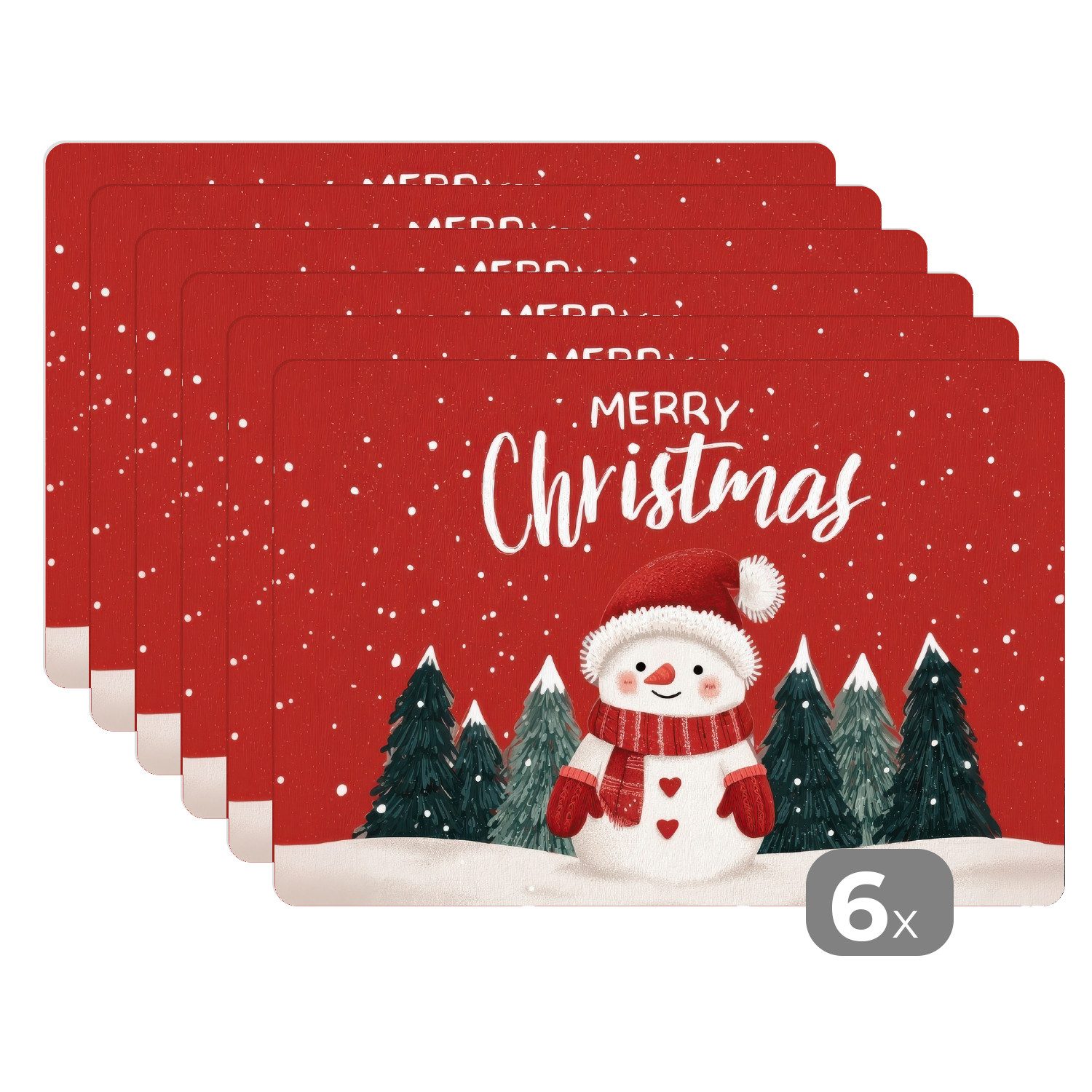 MuchoWow Platzset Weihnachtsgruß - Schnee - günstig online kaufen