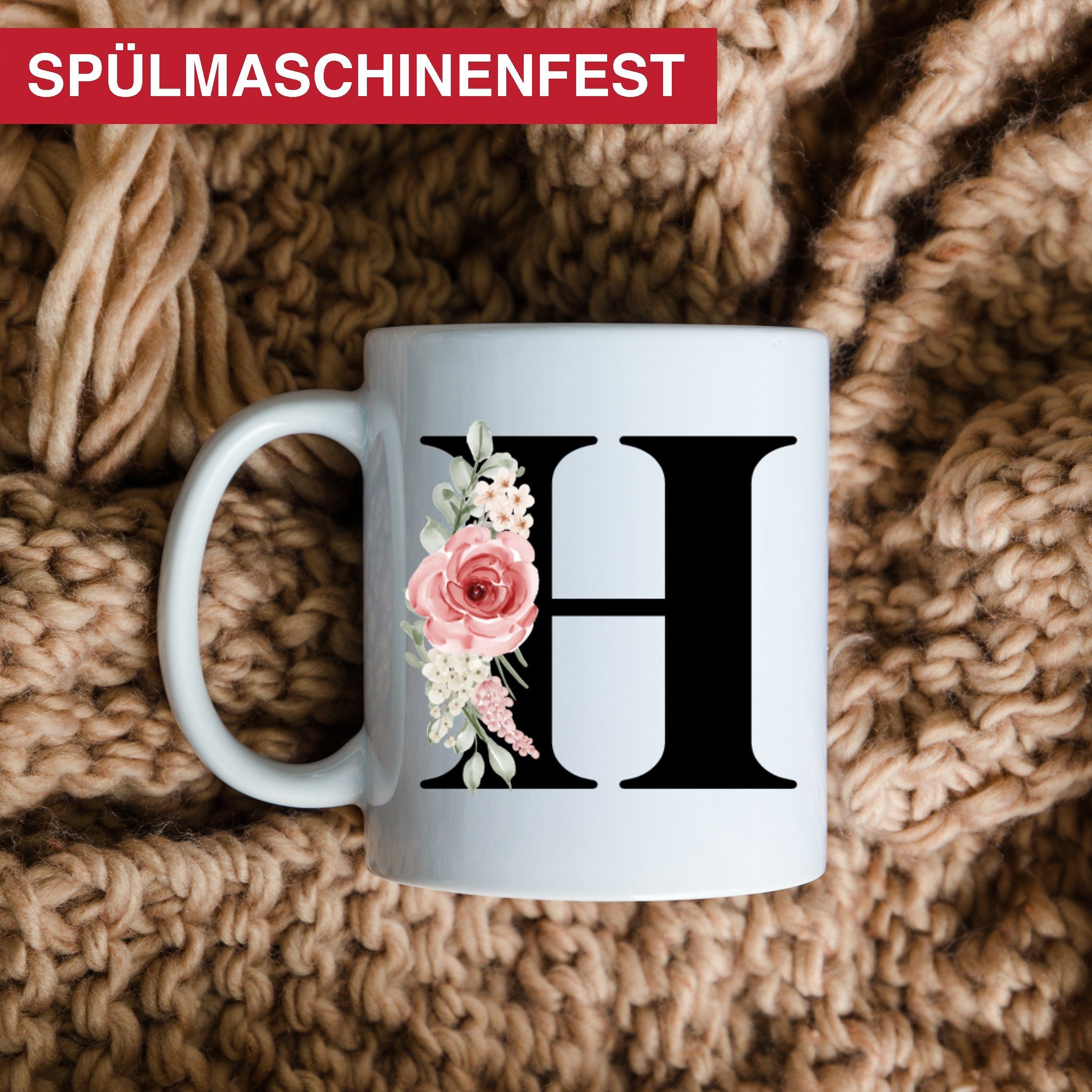 Giftandprint Tasse personalisiert mit Anfangsbuchstabe Monogramm Geburtstag Geschenk Frau, Geschenke für Frauen, Spülmaschinengeeignet, Mit Geschenkbox – Bild 4 von 5