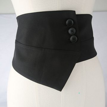 AquaBreeze Taillengürtel Anzugsbund, elastischer Bund, schmale Passform (Modische Knopfverzierung)