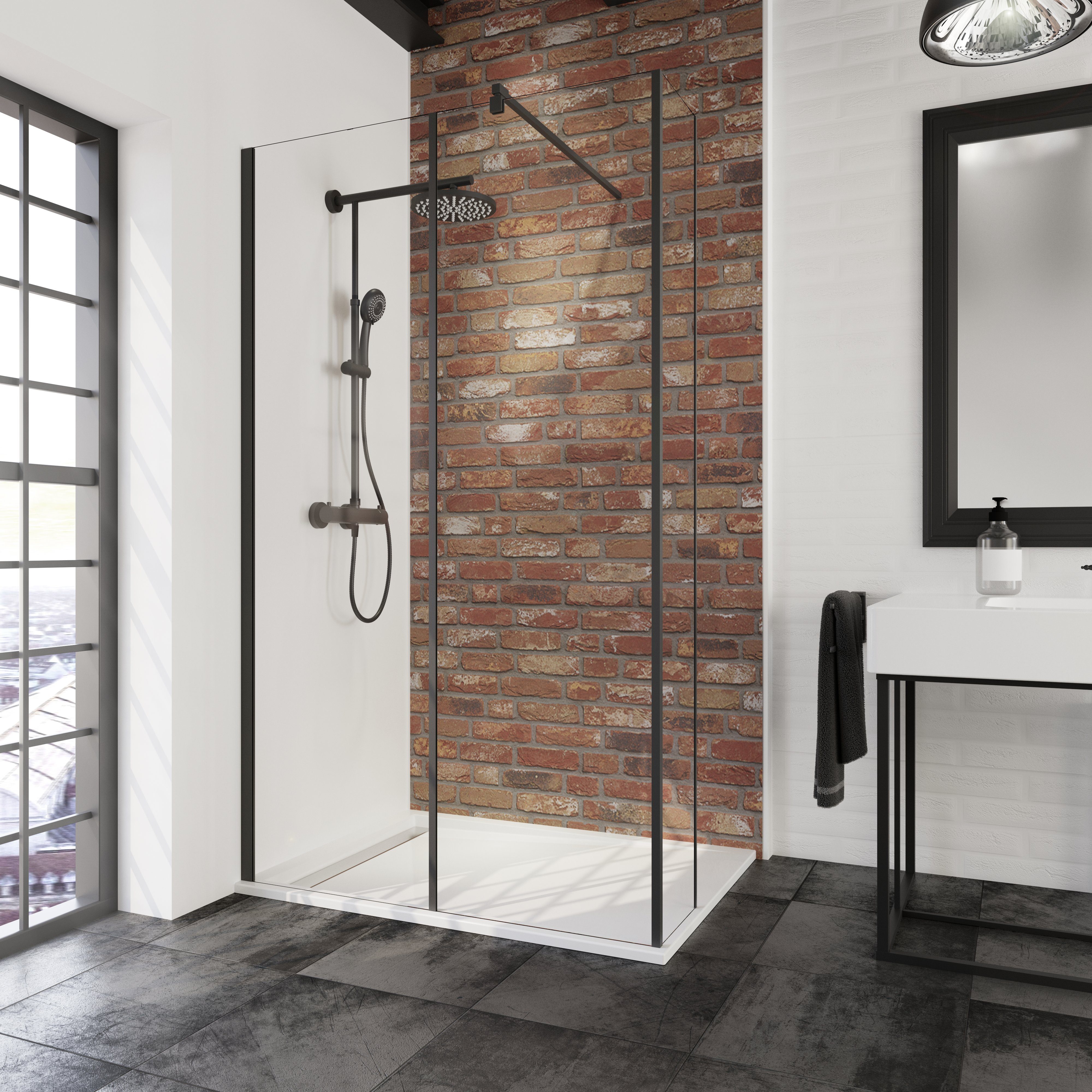Schulte Walk-in-Dusche 2 tlg, 6 mm Sicherheitsglas inkl. fixil-Glassiegel, BxH: 120 x 200 cm, mit Seitenteil (Breite 30 cm)