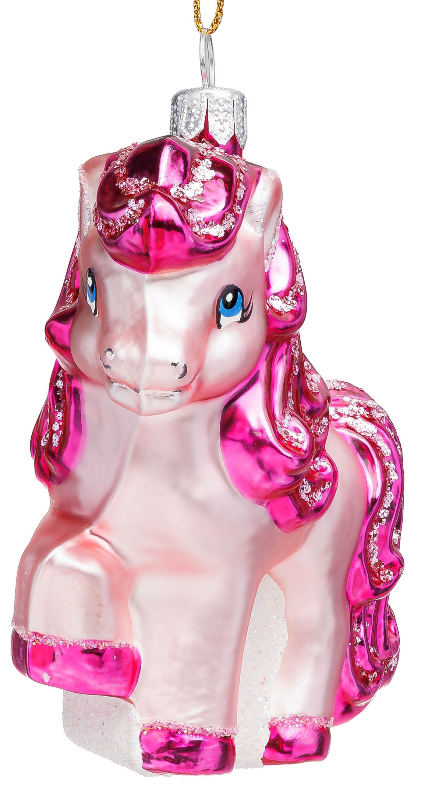 SIKORA Weihnachtsbaumkugel Pink Pony besondere Weihnachtskugel Glas Figur A günstig online kaufen