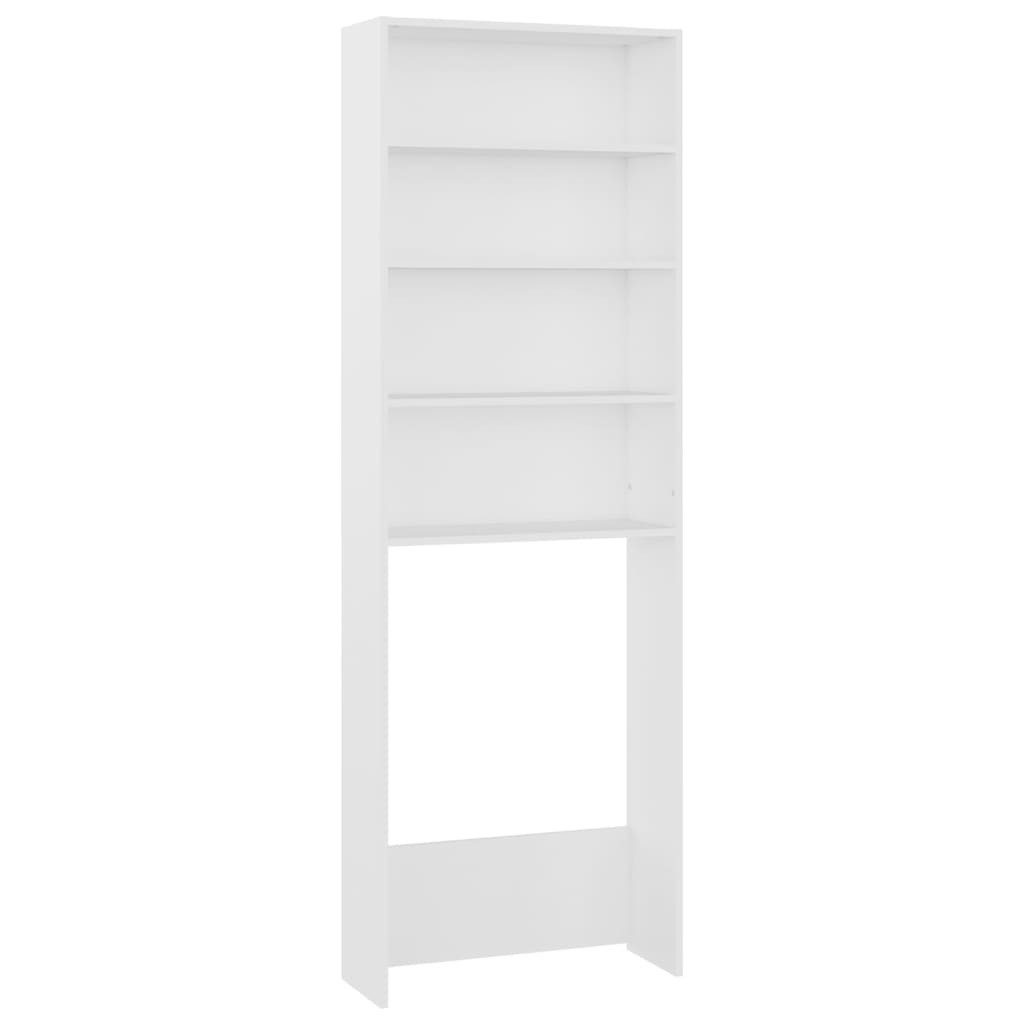 Badregal Waschmaschinenschrank Weiß 64x24x190 cm