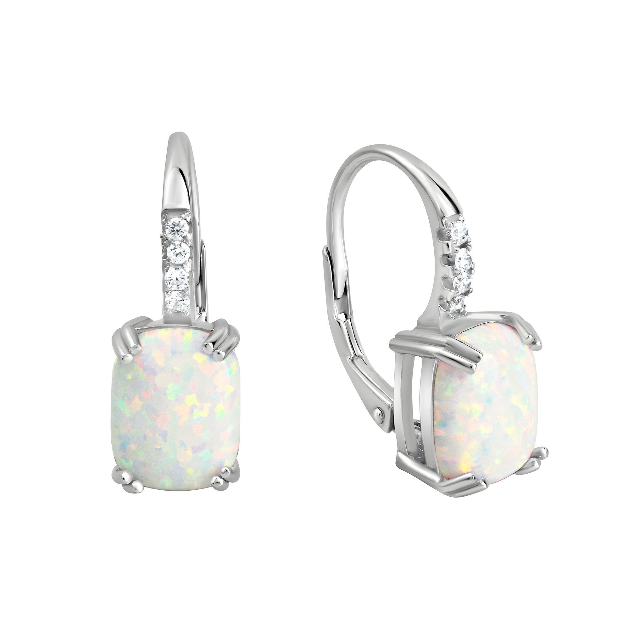 Vivance Paar Ohrhänger 925/- Sterling Silber rhodiniert synth. Opal und Zir günstig online kaufen