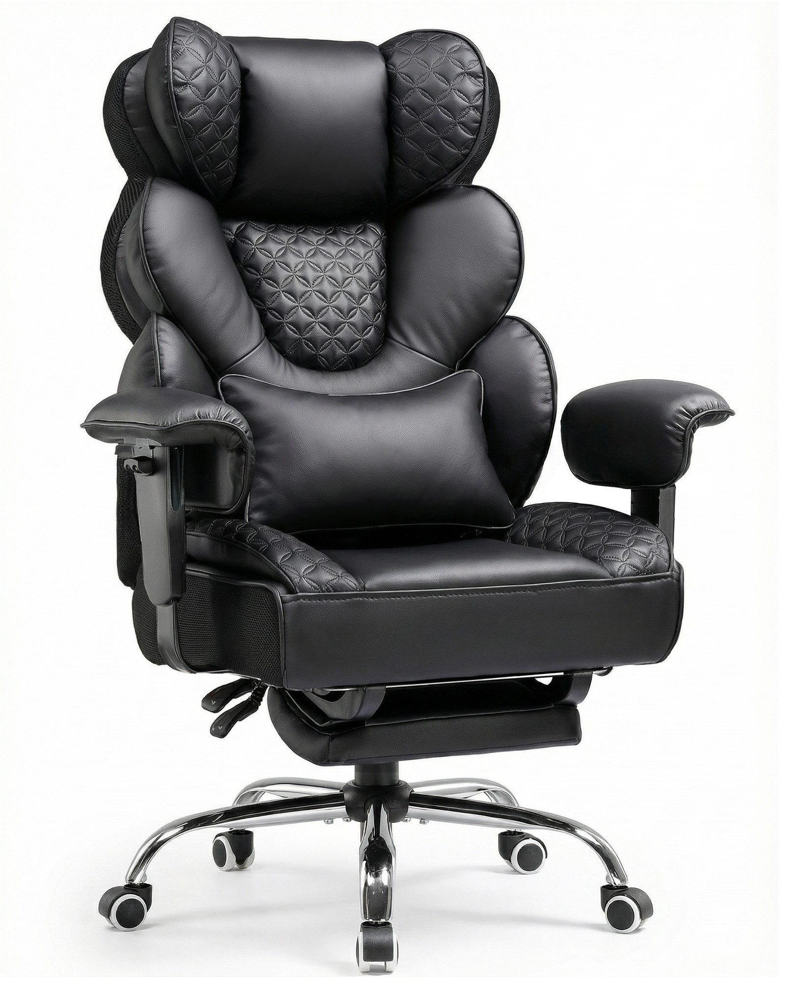 COMHOMA Gaming-Stuhl Ergonomischer Bürostuhl 180 kg, mit Lendenstütze & Fußstütze, 150° verstellbare Rückenlehne, hoher Chefsessel