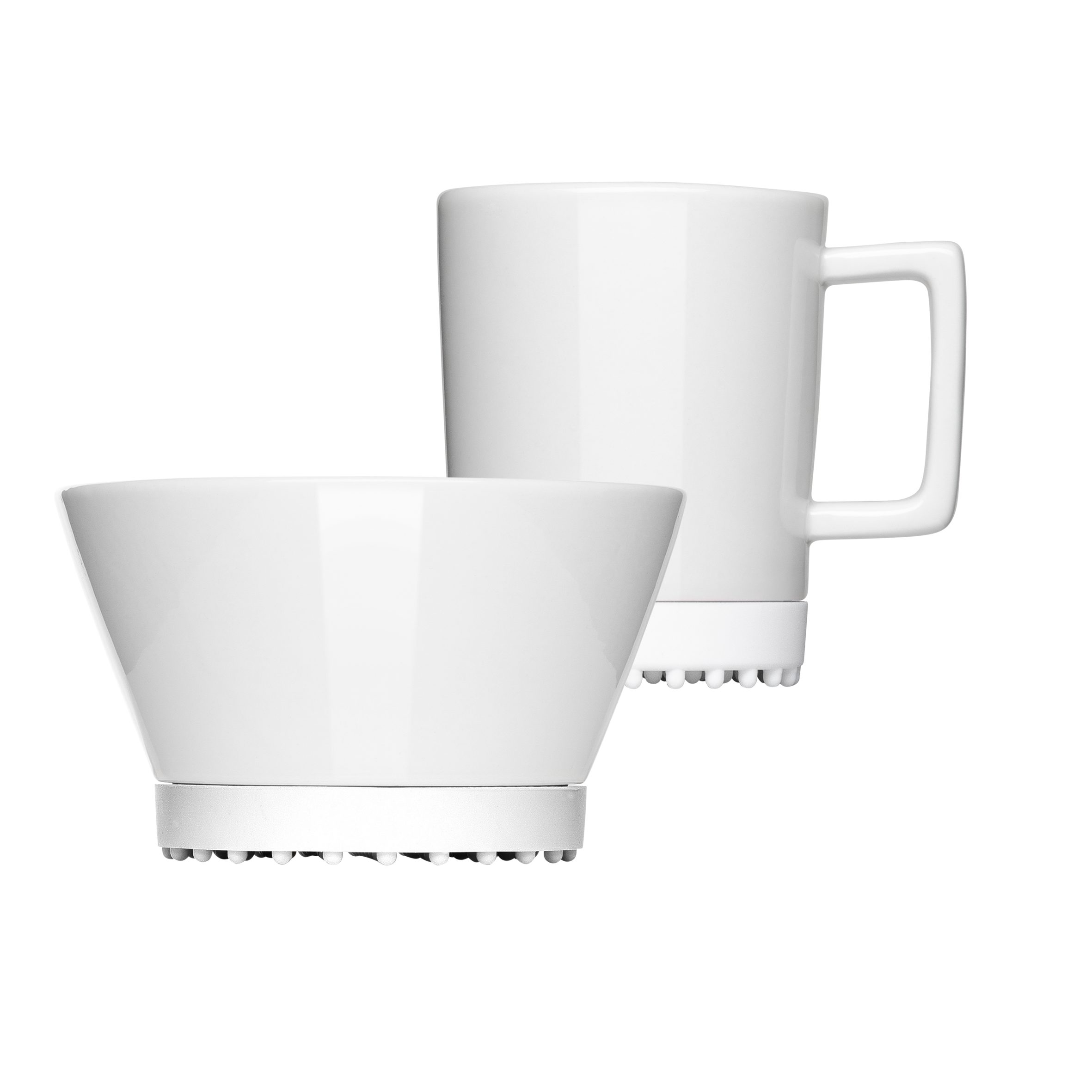 2-teilig, White 1 Porzellan, Frühstücks-Geschirrset Mahlwerck mikrowellengeeignet, spülmaschinengeeignet (2-tlg), Personen, Manufaktur SoftPad Pearl