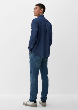 s.Oliver Langarmhemd Regular: Denim-Hemd mit Button Down-Kragen
