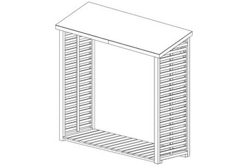 Gartenpirat Kaminholzregal Kaminholzregal grau für 2,3 m³ Holz KDI Holzunterstand Brennholzregal