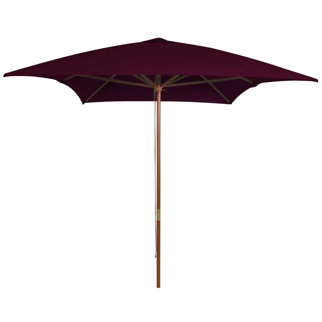 vidaXL Balkonsichtschutz Sonnenschirm mit Holzmast Bordeauxrot 200x300 cm