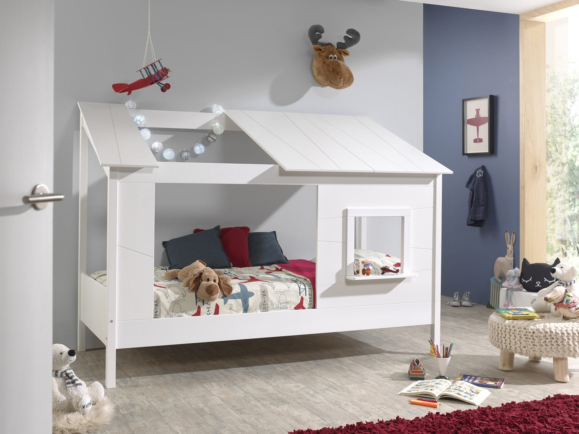 Faizee Möbel Hochbett Baumhaus Bett inkl. Rolllattenrost, Liegefläche 90 x 200 cm