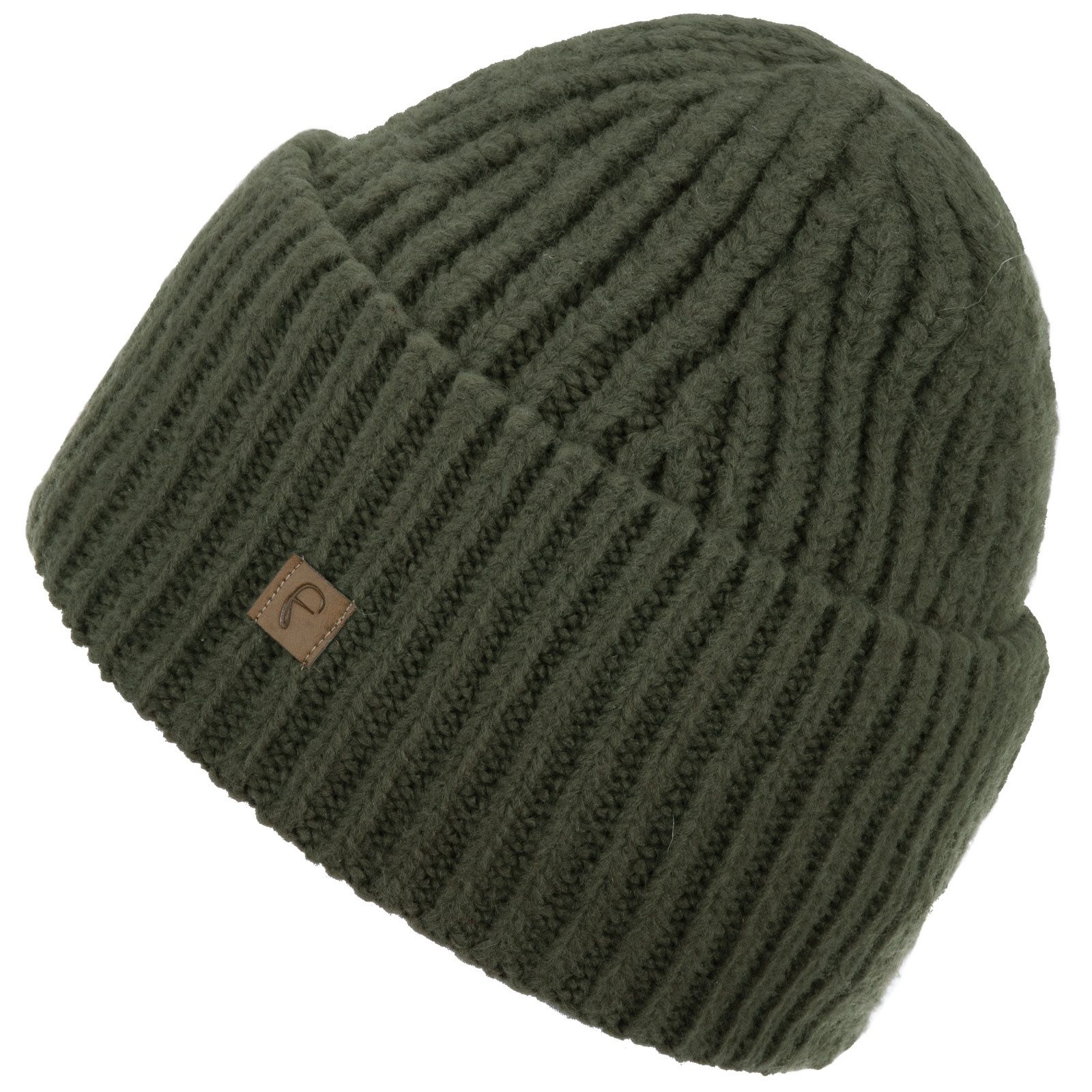 Faera Strickmütze (1-St) Wintermütze breiter Aufschlag Damen Herren Grobstrick Beanie Mütze