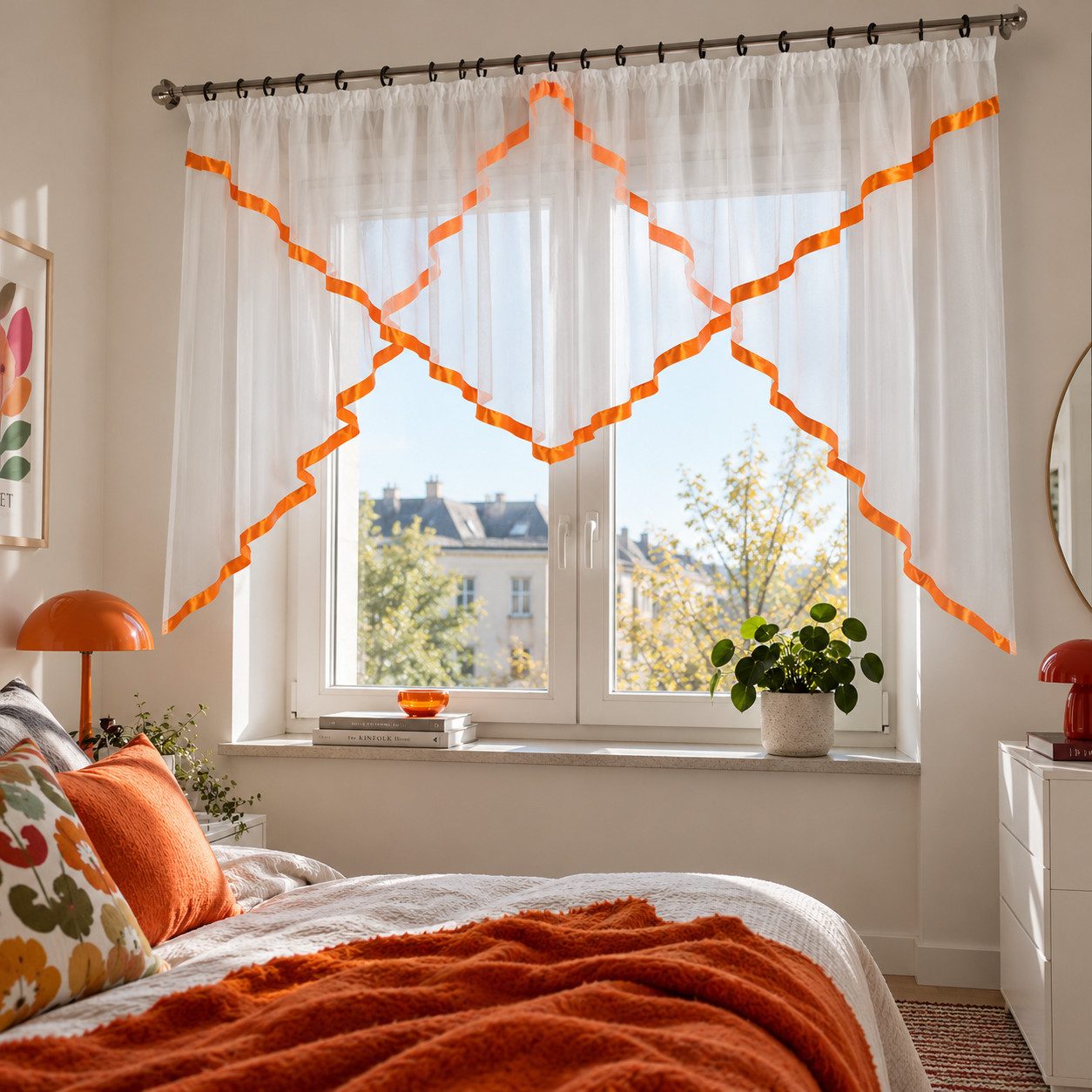 Joyswahl Scheibengardine Claudia Kuvertstore Fenstergardine im klassischen Stil (1 St), Kräuselband, transparent, Voile, Dreieckiger Abschluss mit Satinband, für Küche und Balkon