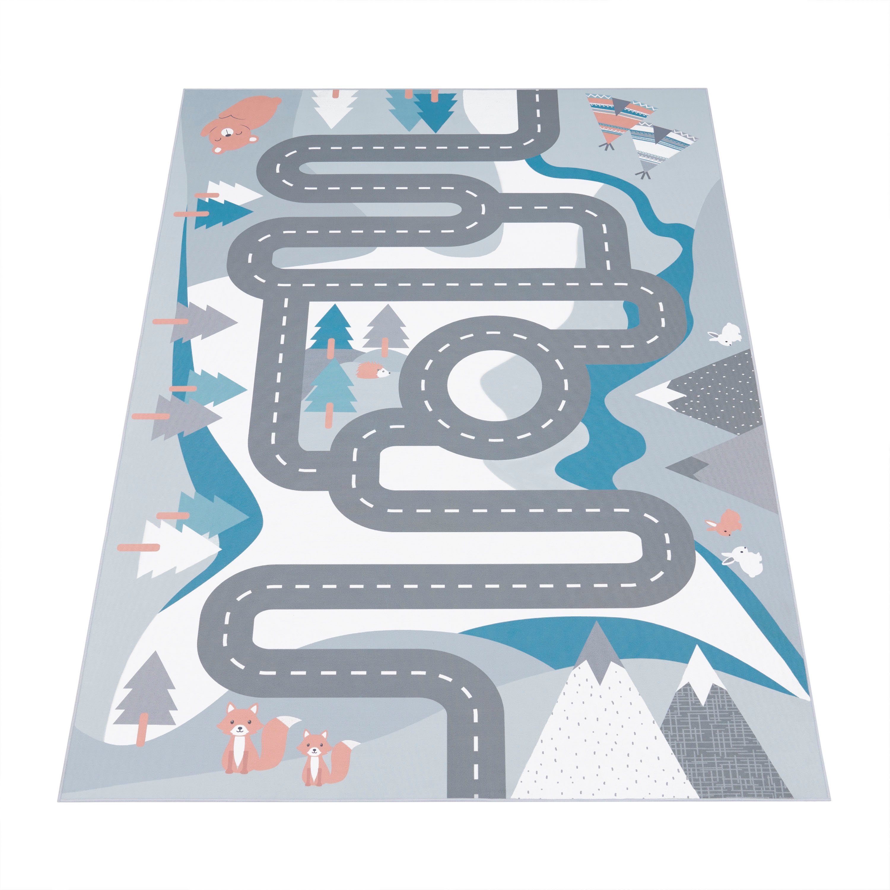 Paco Home Kinderteppich Bino 574, rechteckig, Höhe: 4 mm, Kurzflor, Straßen günstig online kaufen