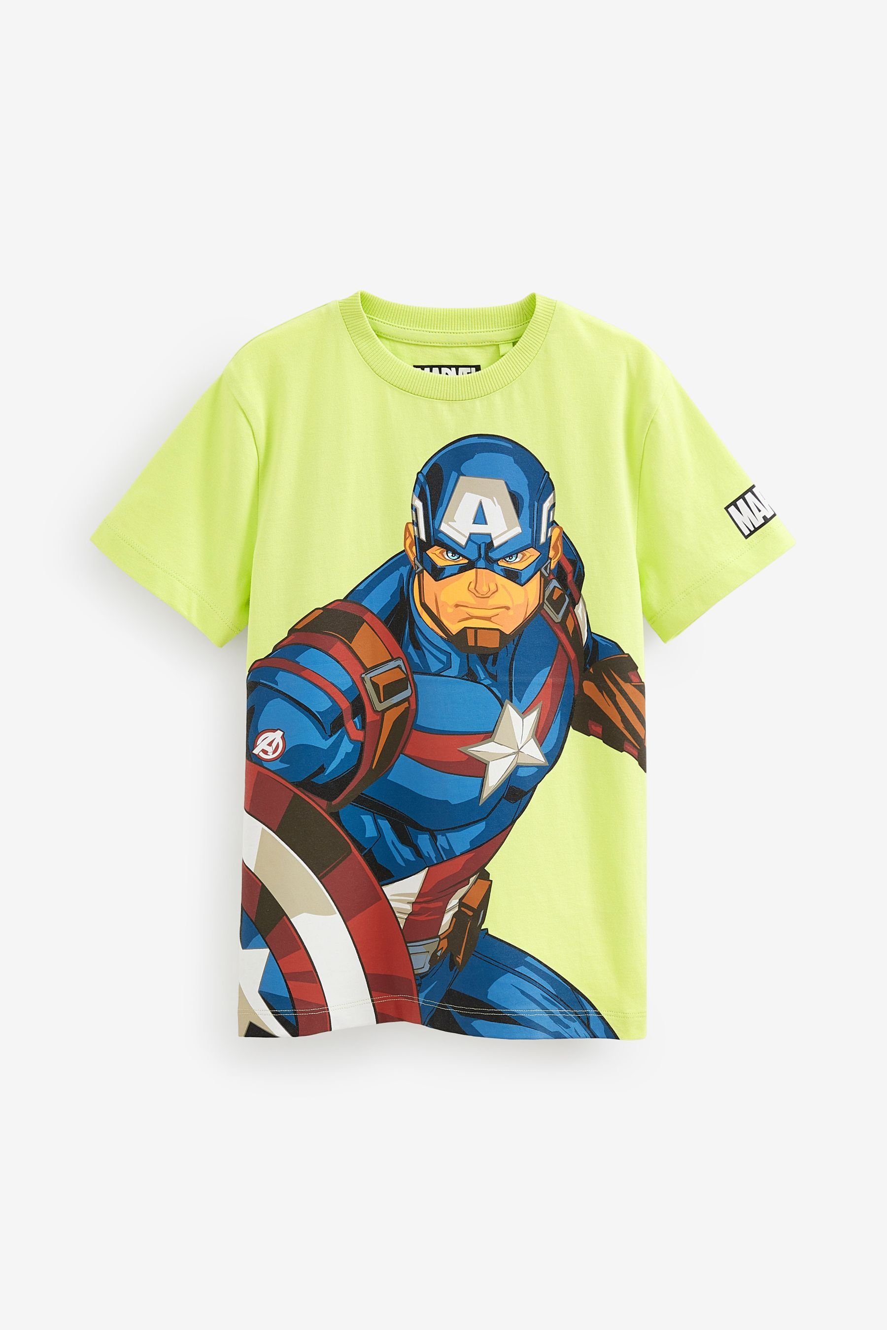 Next T-Shirt Avengers Superhero License T-Shirt (1-tlg) Lime Green Captain America