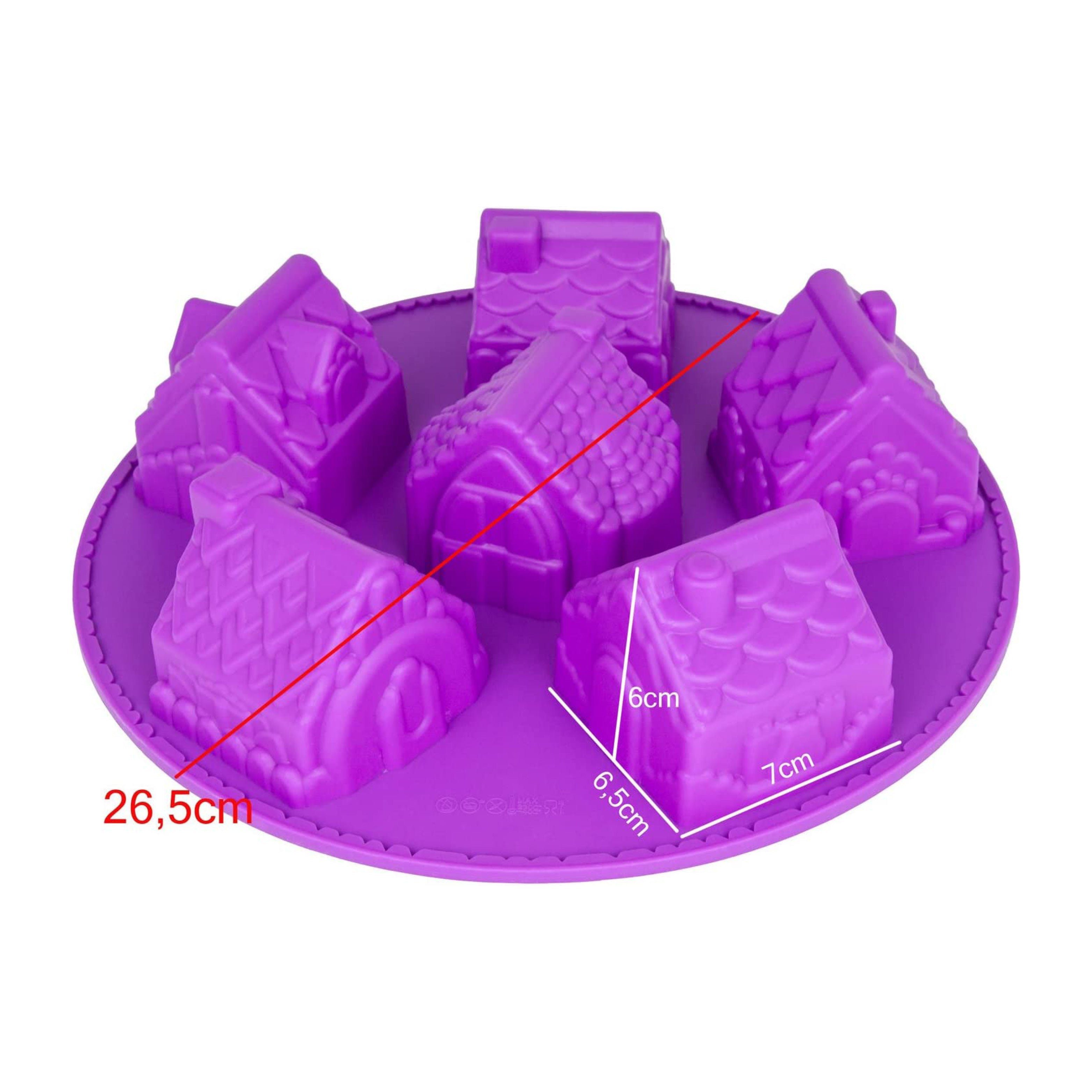 wisefood Silikonform 1-tlg., Silikonform Haus - lila 26.5x26.5x6cm - 1 Form, (1-tlg)