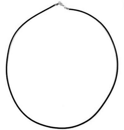 unbespielt Collier Vollgummikette Naturkautschuk schwarz Verschluss silberfarbig 70 cm, Modeschmuck für Damen und Herren