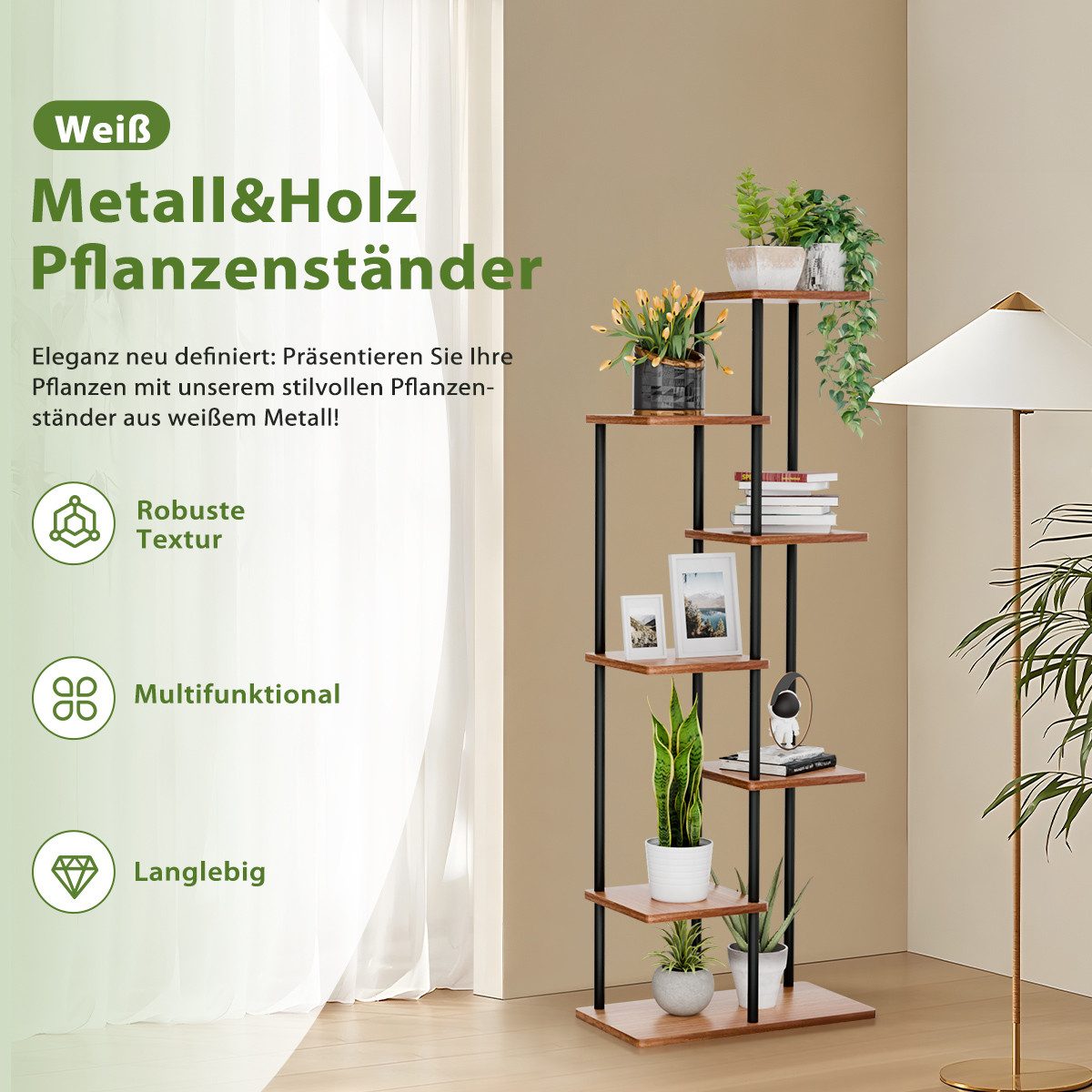 Simloveve Blumenständer (7 Etagen Pflanzentreppe, Pflanzenregal günstig online kaufen