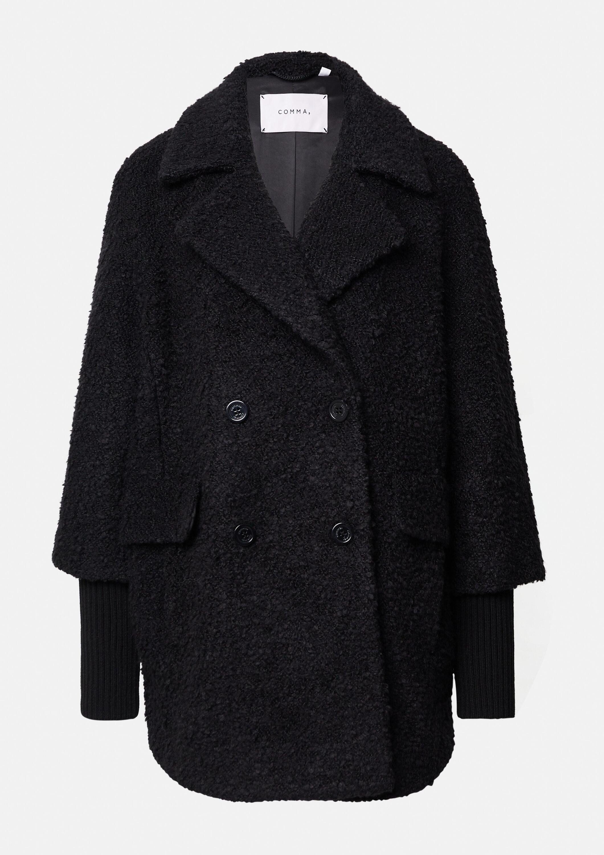 comma Funktionsmantel Outdoor-Jacke Bouclé-Jacke mit Reverskragen