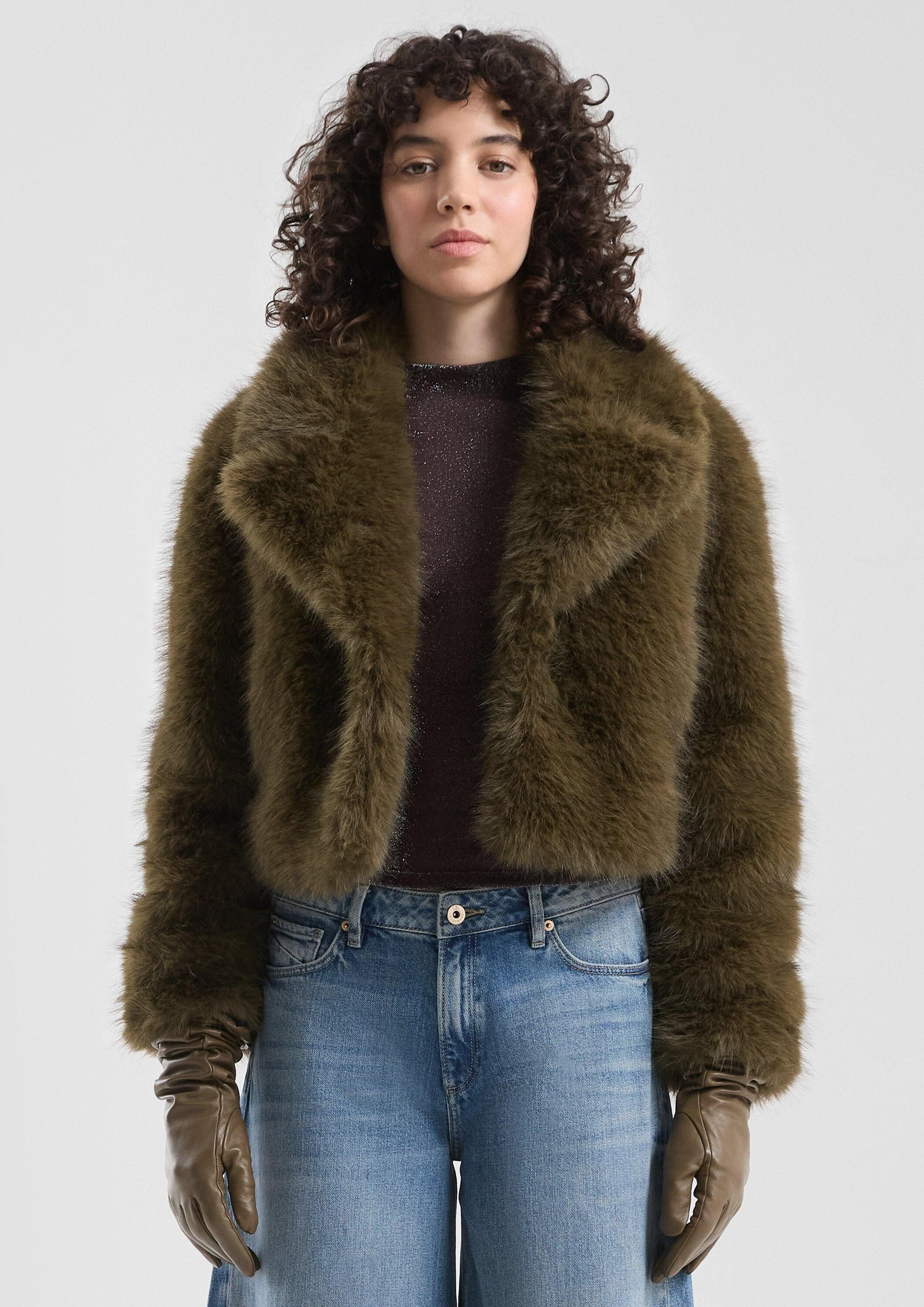 QS Funktionsjacke Outdoor-Jacke QS x Vanessa Mai, Jacke in Felloptik günstig online kaufen