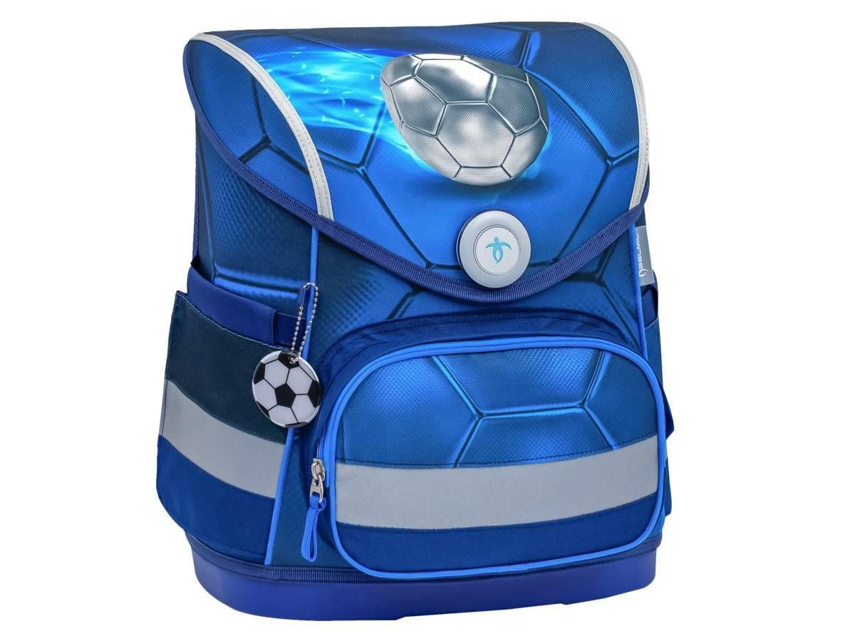 Belmil Schulranzen "Compact" 2026 mit Magnetverschluss, Fußball 4tlg. Set ab 1. Klasse, Grundschule, Einschulung, für Jungen