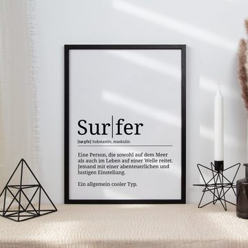 Tigerlino Poster Surfer Definition Wandbild Surfen Geschenk