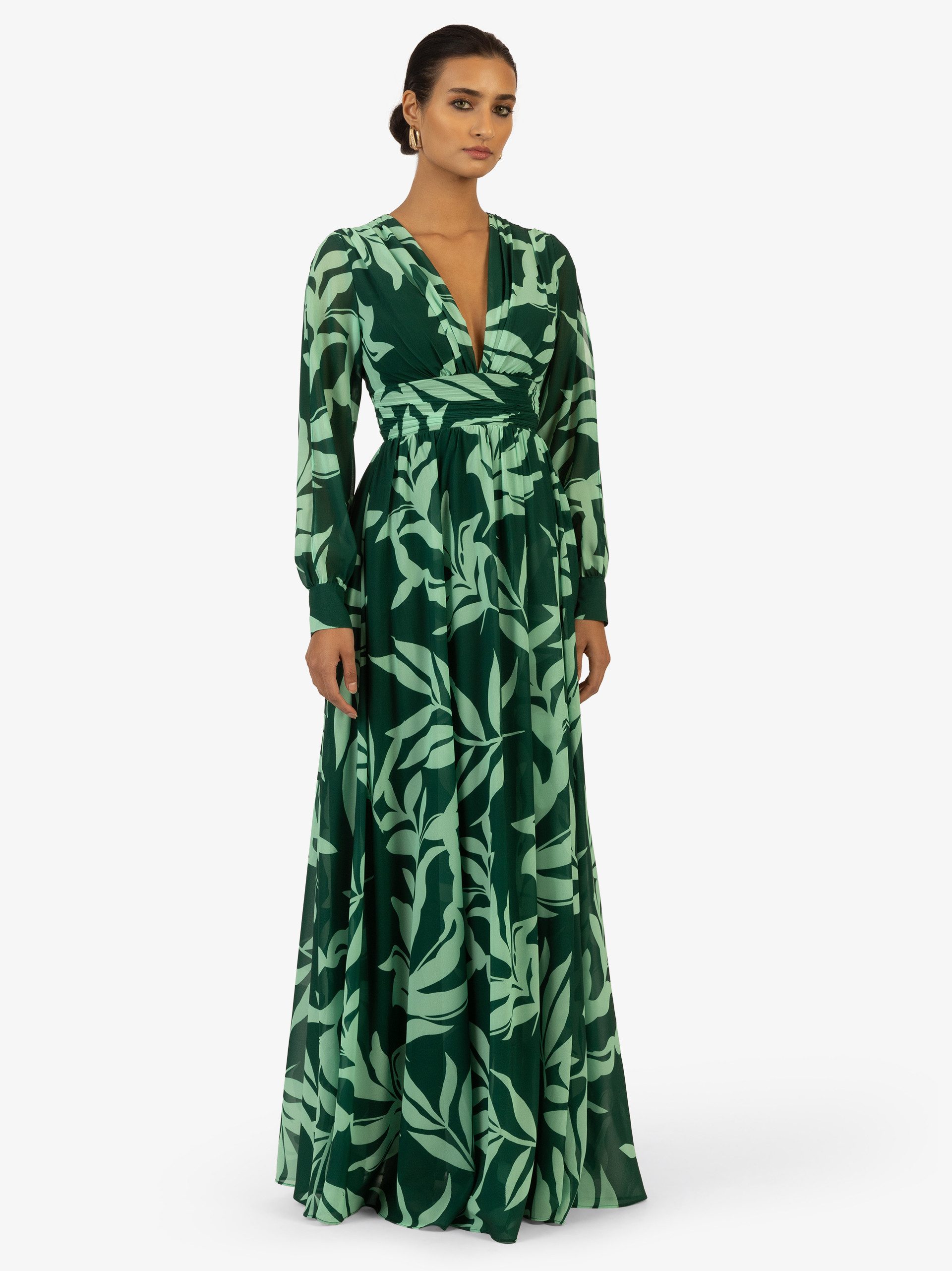 Kraimod Abendkleid mit V-Ausschnitt und langen Ärmeln günstig online kaufen