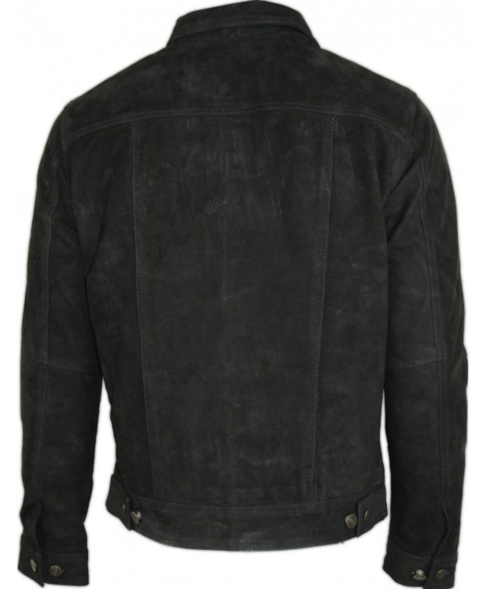 MDM Lederjacke Herren Jeans Jacke Lederjacke Nubuk Büffel Leder