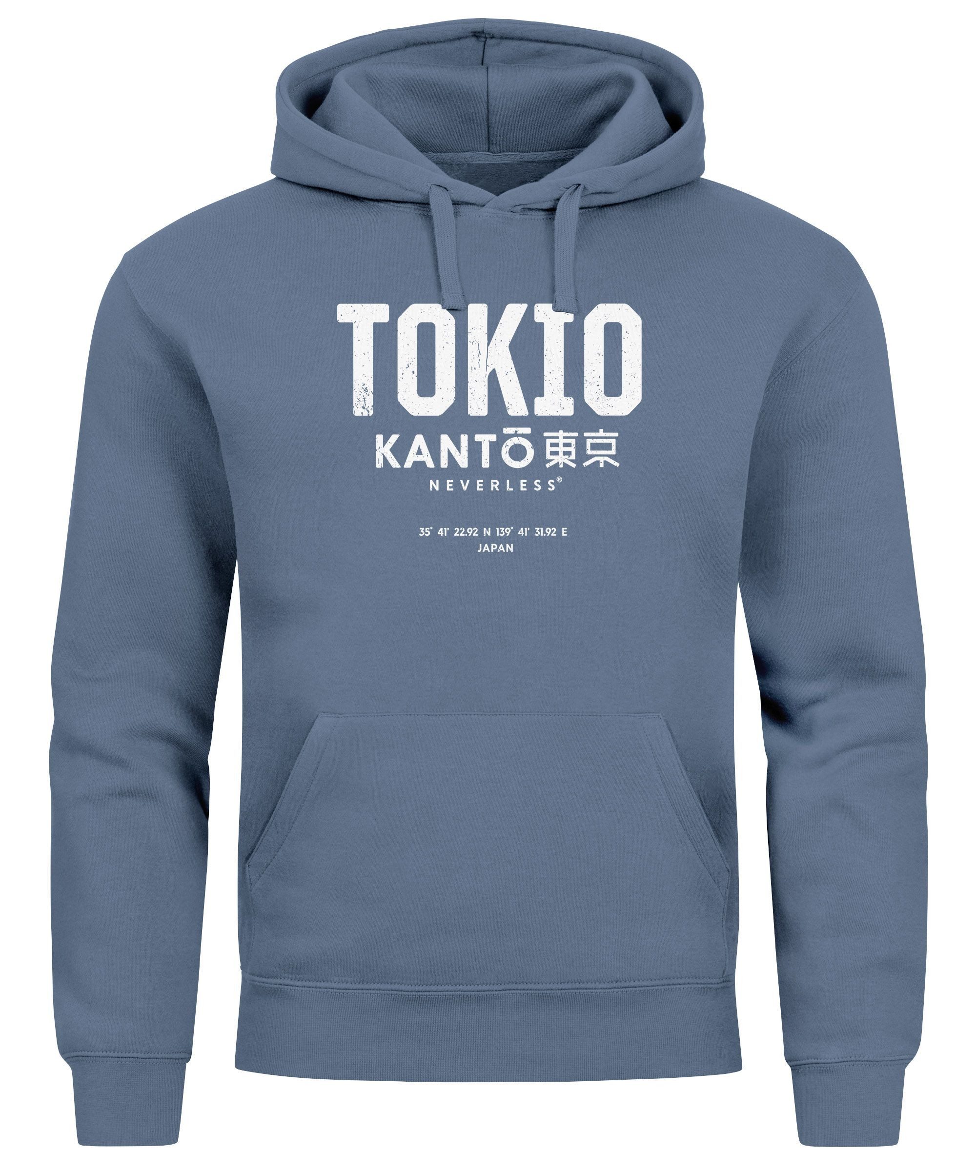 Neverless Hoodie Hoodie Herren Frontprint Tokyo günstig online kaufen