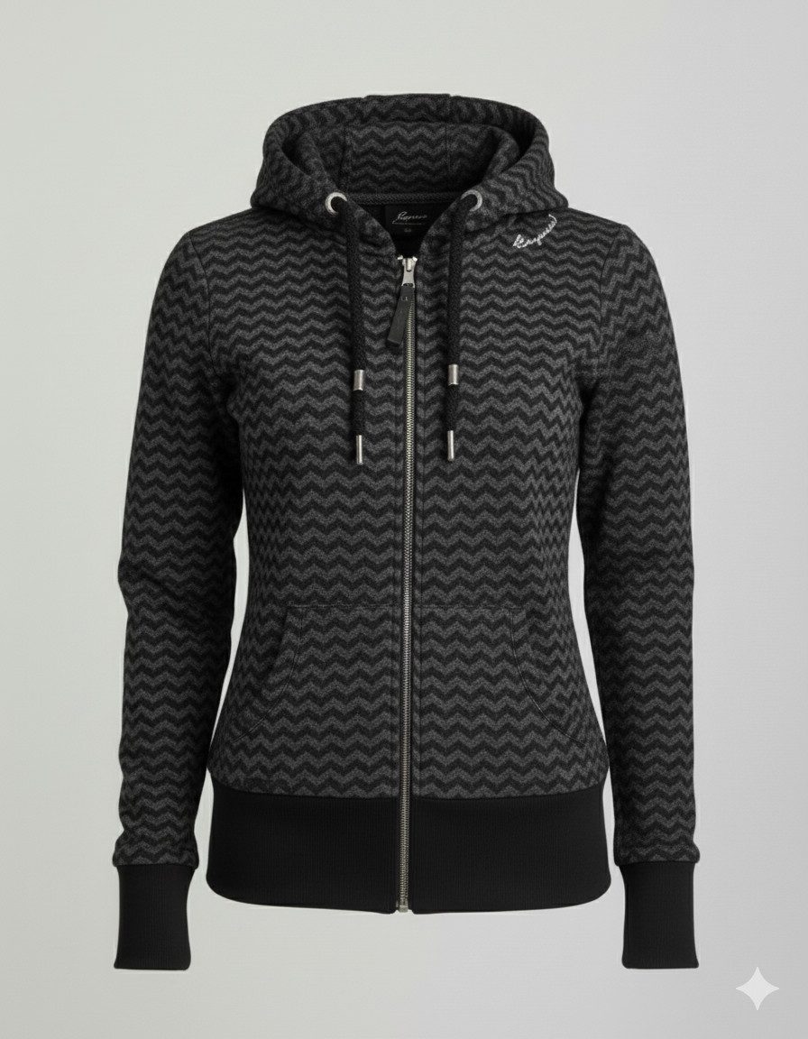 Ragwear Kapuzensweatjacke YODA ZIP ZIG ZAG O mit Logostickerei