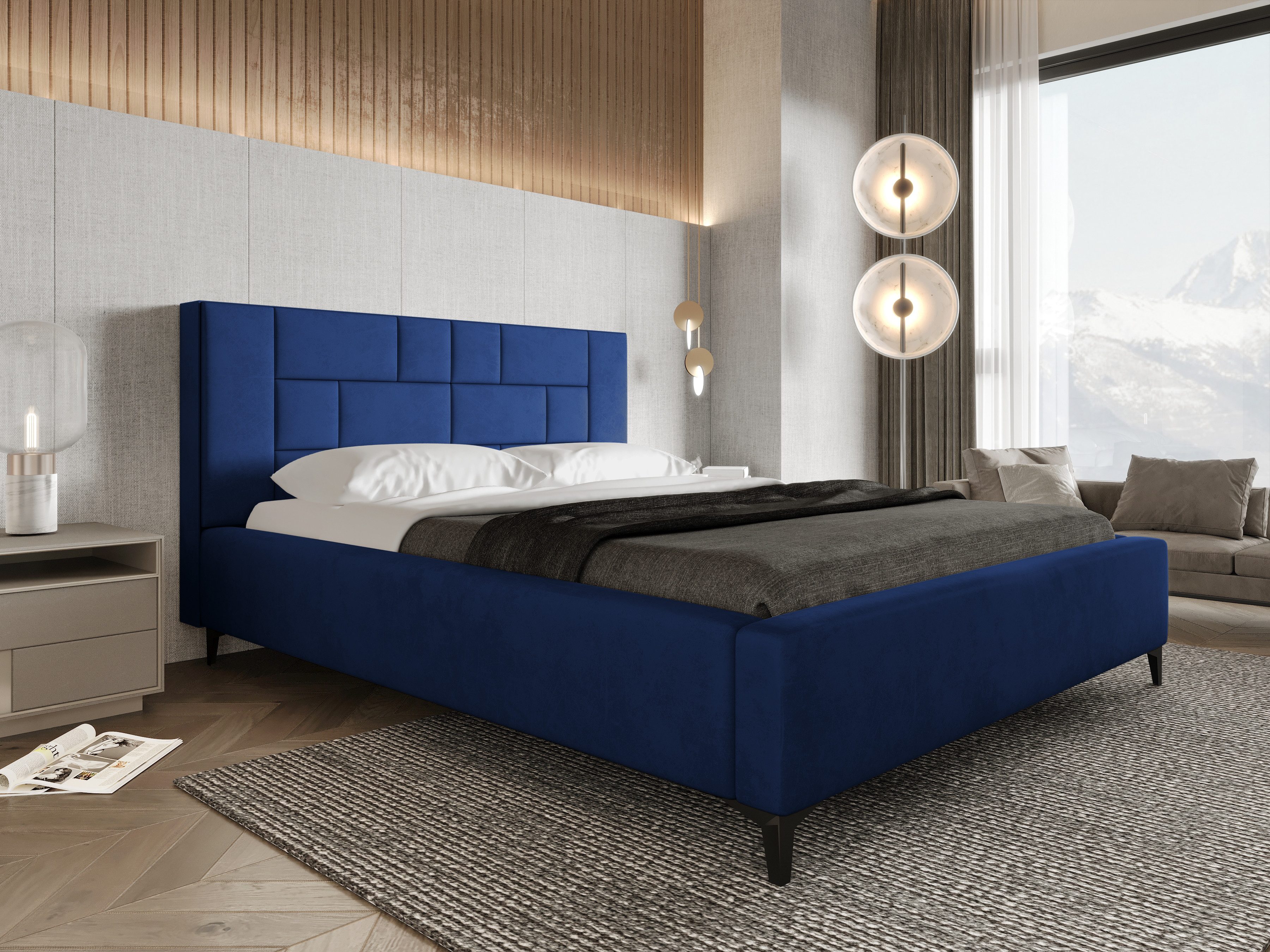 Parllo Polsterbett Samtstoff mit Stauraum Hubfunktion Bettkasten Metallrahmen gepolstert (Boxbett ohne Matratze in vielen Farben, 1-tlg., 120x200 140x200 160x200 180x200 200x200cm), gepolstertes Kopfteil Bettkasten