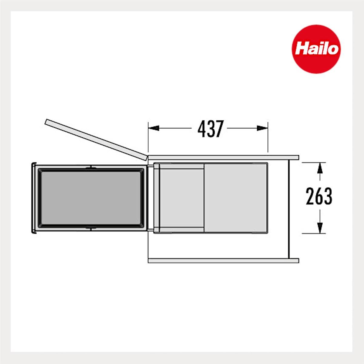 Hailo Einbaumülleimer Hailo Abfallsammler 3666911 Einbau SingleBox 28 Liter – Bild 3 von 5