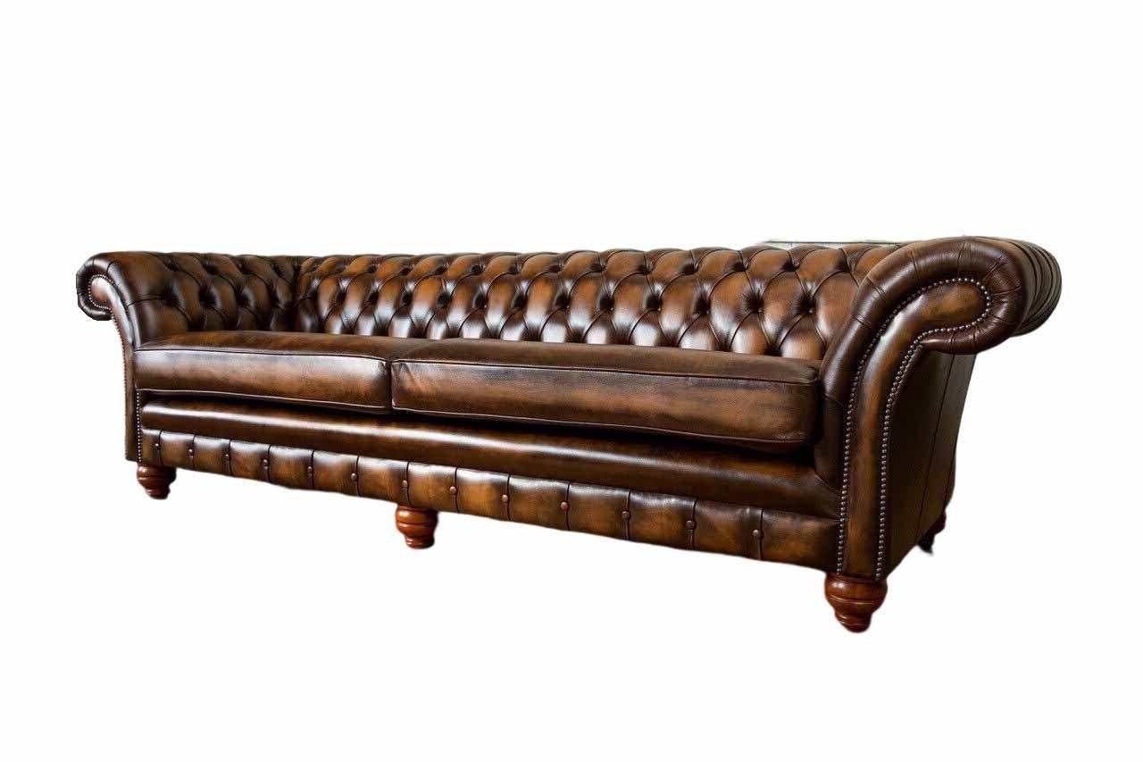 JVmoebel Chesterfield-Sofa, Sofas Design Sofa Wohnzimmer 4 Sitzer Chesterfield Leder Klassisch