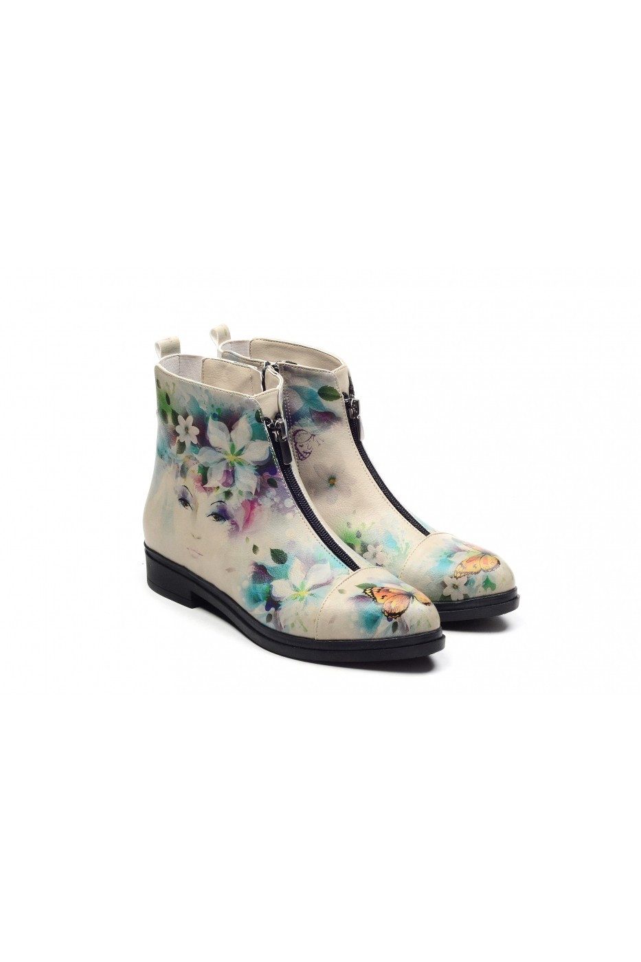 LaMarta Handgemachte Stiefel: Blumen- und Schmetterlings-Design für Modefans Schnürstiefel