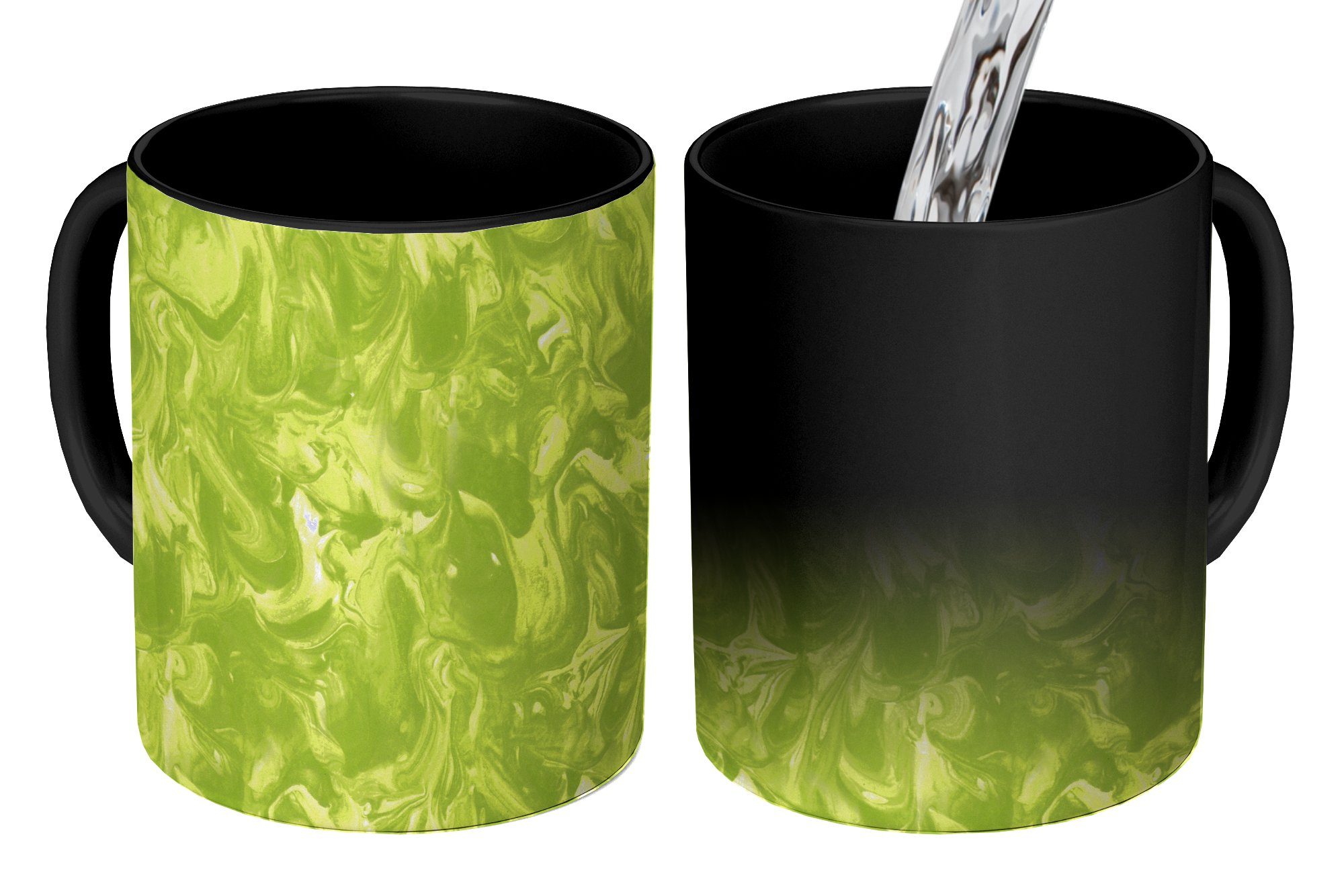 MuchoWow Tasse Grün - Marmor - Farbe - Design, Keramik, Farbwechsel, Kaffeetassen, Teetasse, Zaubertasse, Geschenk