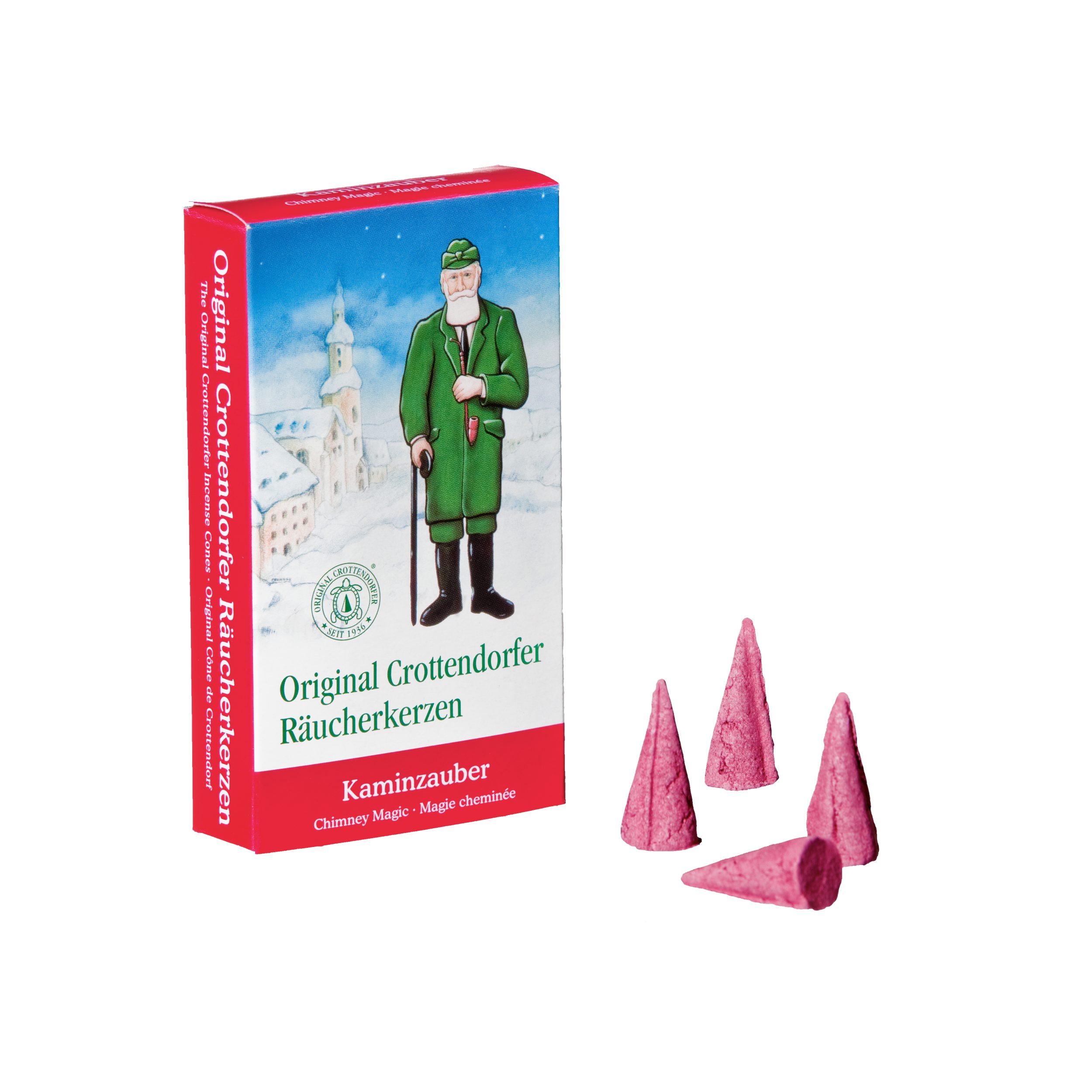 Crottendorfer Räucherkegel Original Crottendorfer Räucherkerzen Duft-Auswahl Weihnachtsdüfte (24 Stück pro Packung), Original Erzgebirge