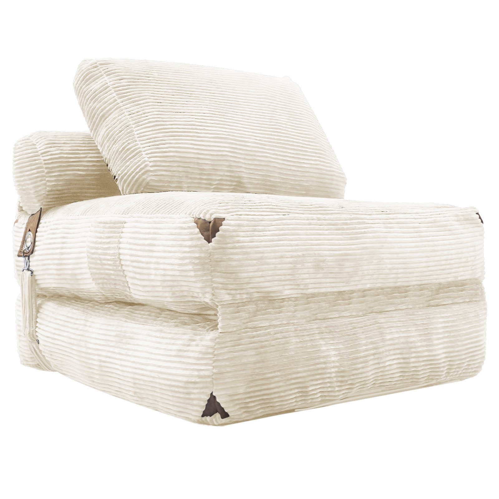HTI-Living Loungesessel Klappsessel Aruna mit Schlaffunktion in Weiß (1 Stück, 1-St), gemütliche Sitzhöhe – Bild 4 von 5