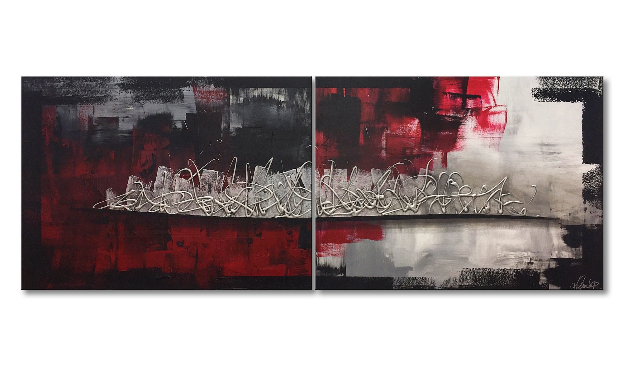 WandbilderXXL Gemälde Nightly Shadows 160 x 60 cm, Abstraktes Gemälde, handgemaltes Unikat