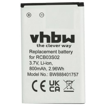 vhbw kompatibel mit Swisstone BBM 615, BBM 625 Smartphone-Akku Li-Ion 800 mAh (3,7 V)