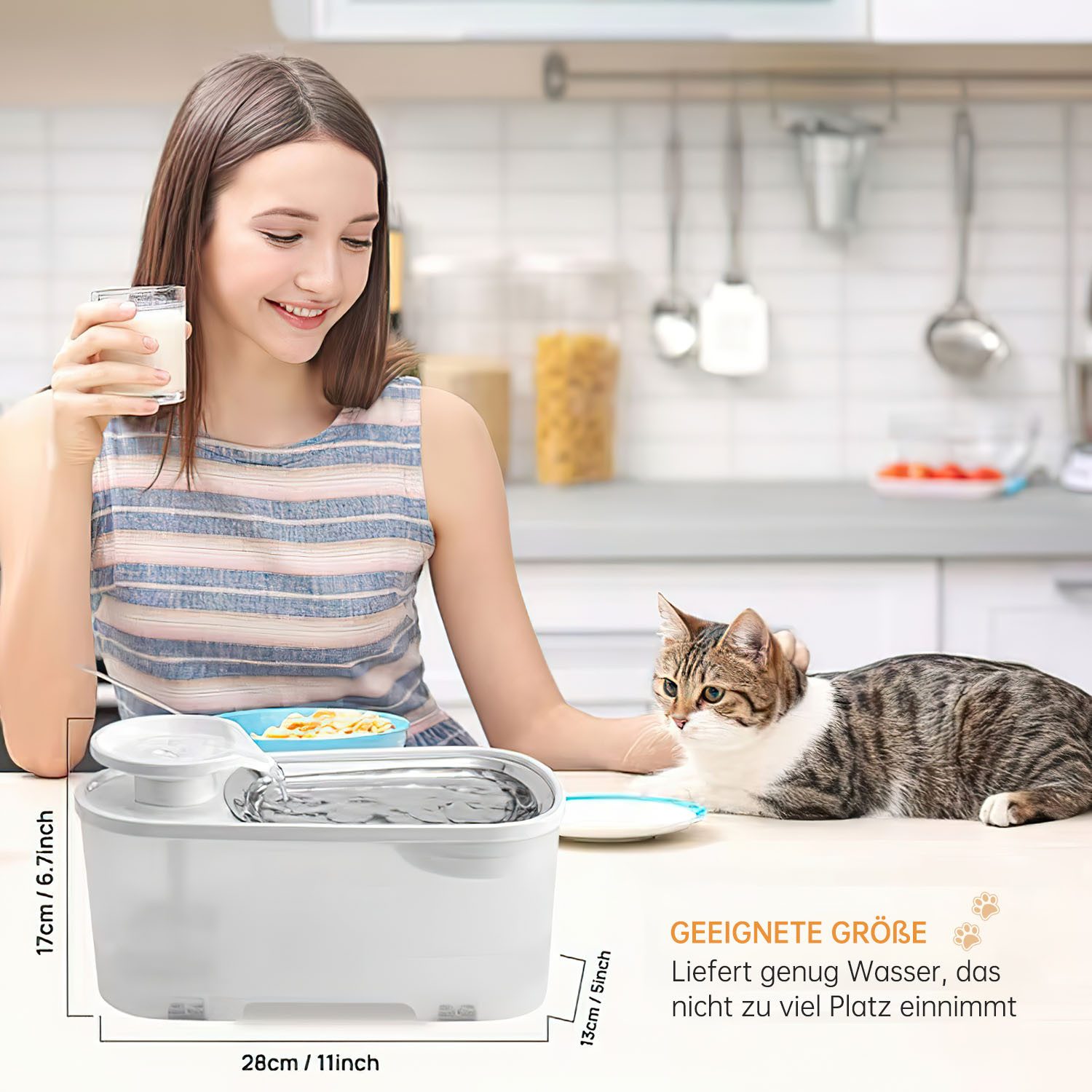 Comfy Mate Trinkbrunnen Katzenbrunnen 2.5L Trinkbrunnen 2.5 W für Katze, mi günstig online kaufen