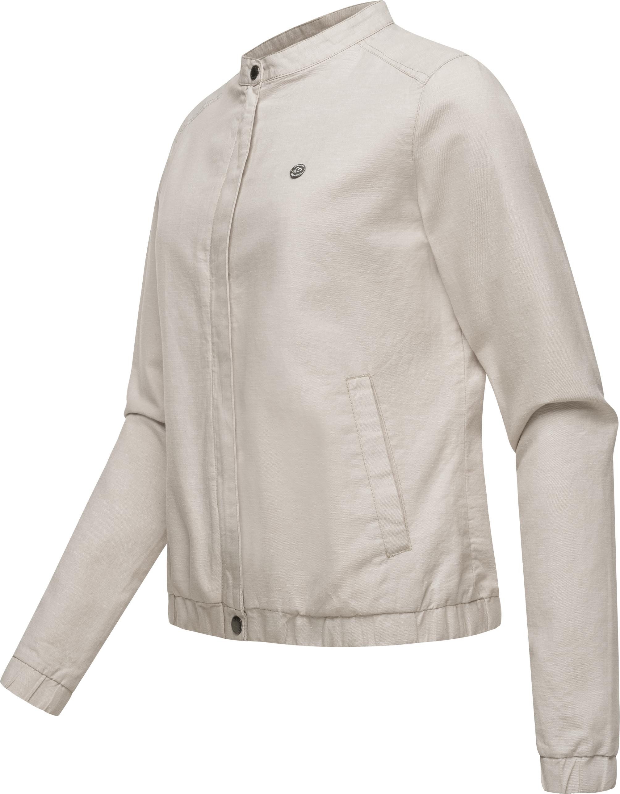 Ragwear Kurzjacke Malawi Linen Leichte Leinen Übergangsjacke