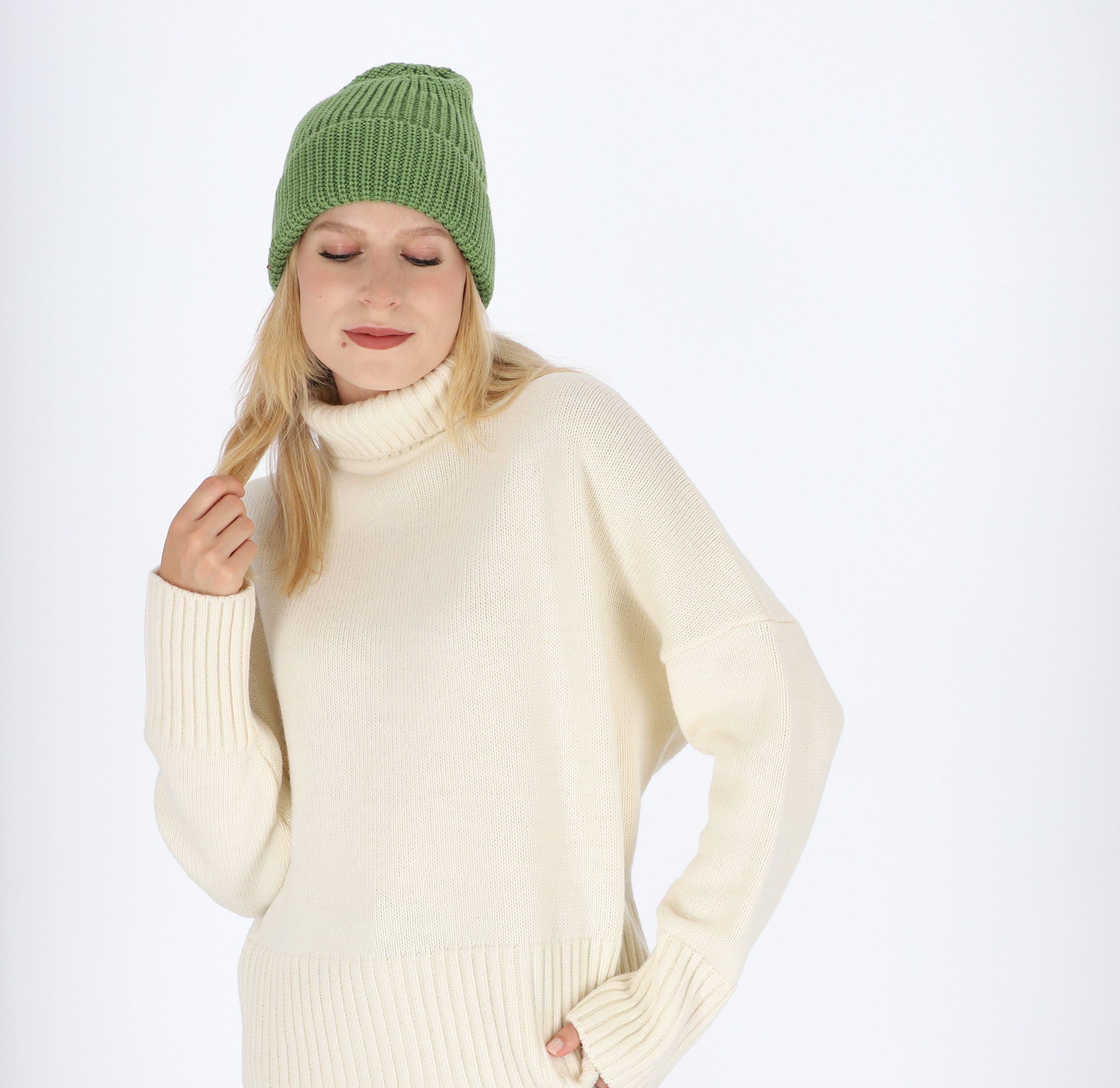 halsüberkopf Accessoires Strickmütze mit Rippe und Umschlag in tollen Unifa günstig online kaufen
