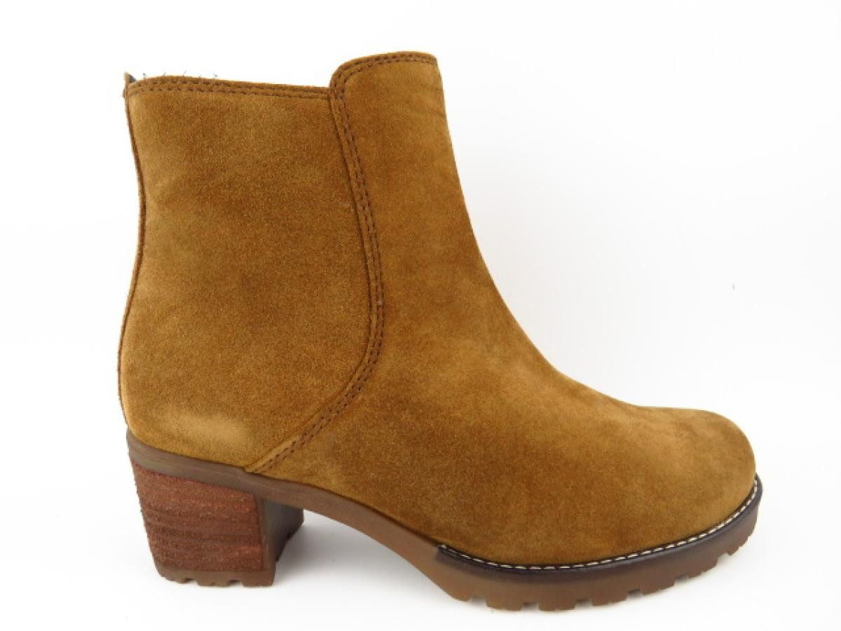 Gabor Comfort Velour cognac ZIP Stiefelette