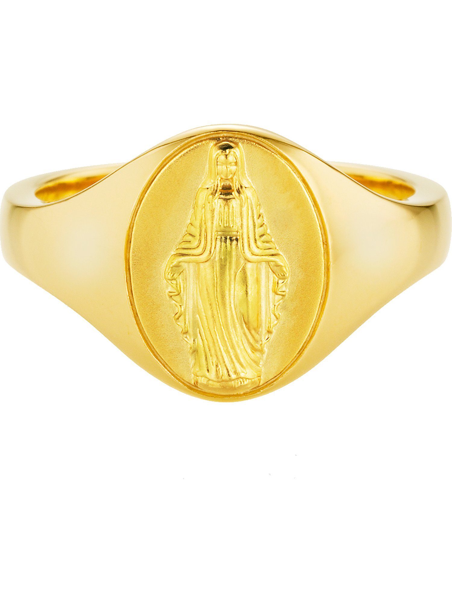 CAÏ Fingerring 925 Silber vergoldet Madonna Siegelring, Dieses edle  Accessoire ist für jeden Anlass
