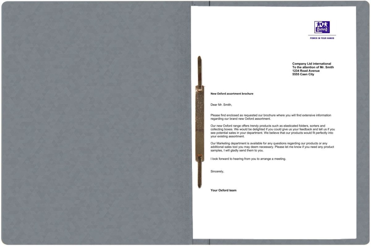 OXFORD Hefter Schnellhefter Top File+ A4 Karton 390g kaufm. und Amtsheftung grau