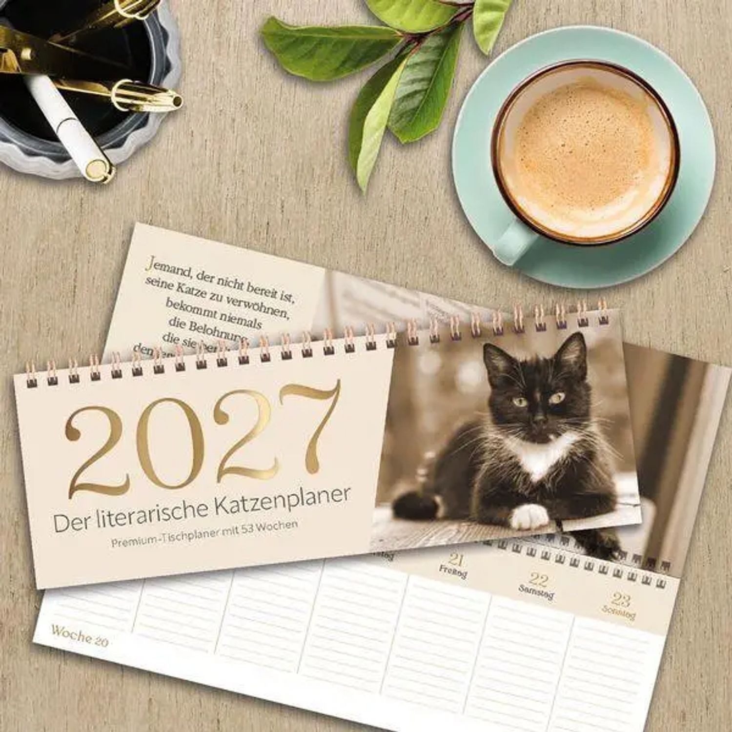 Korsch Verlag Querkalender Der literarische Katzenplaner Tischquerkalender 2027